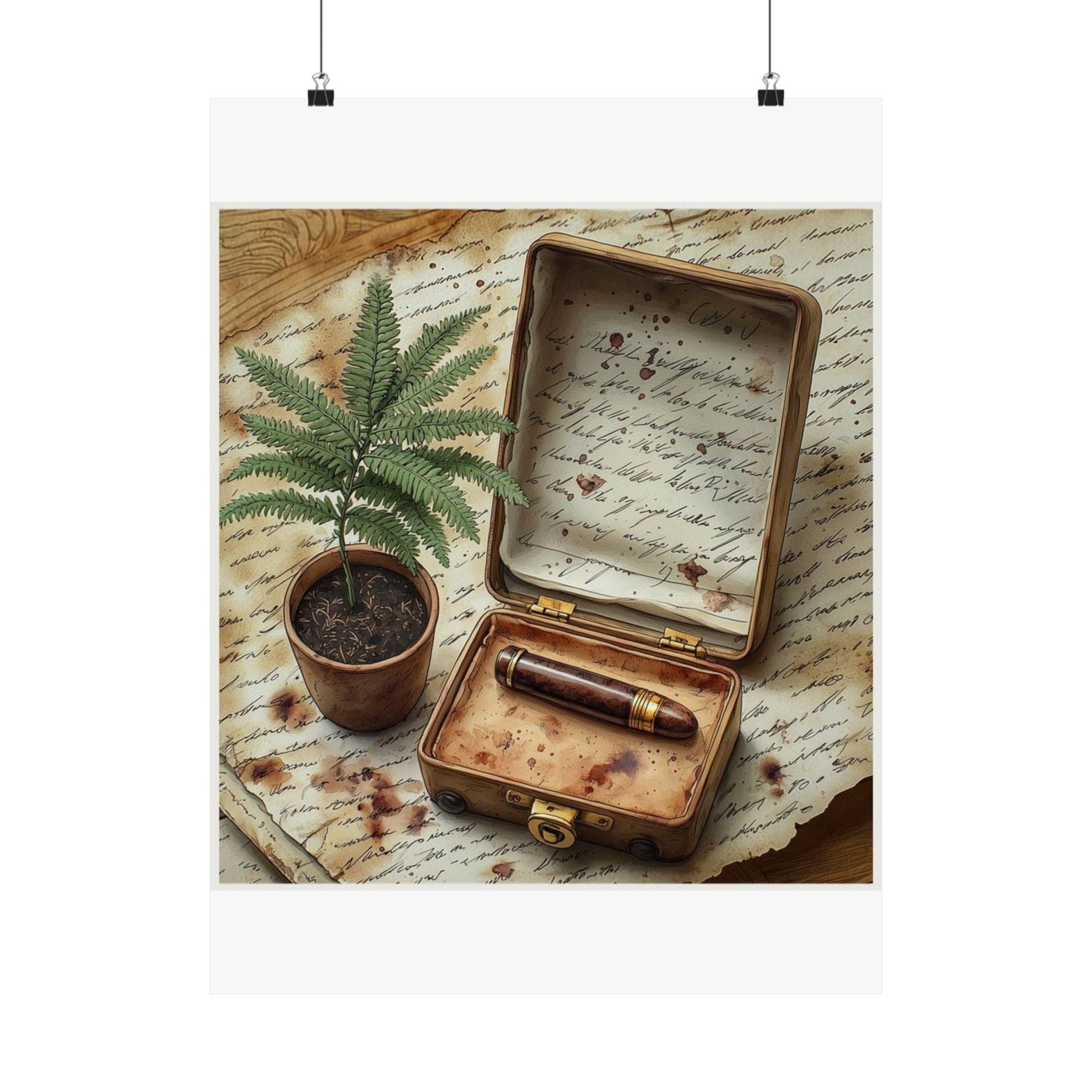Potted Fern Writer's Desk Art Print — Poetcore by Canvas & Click (view 3)
