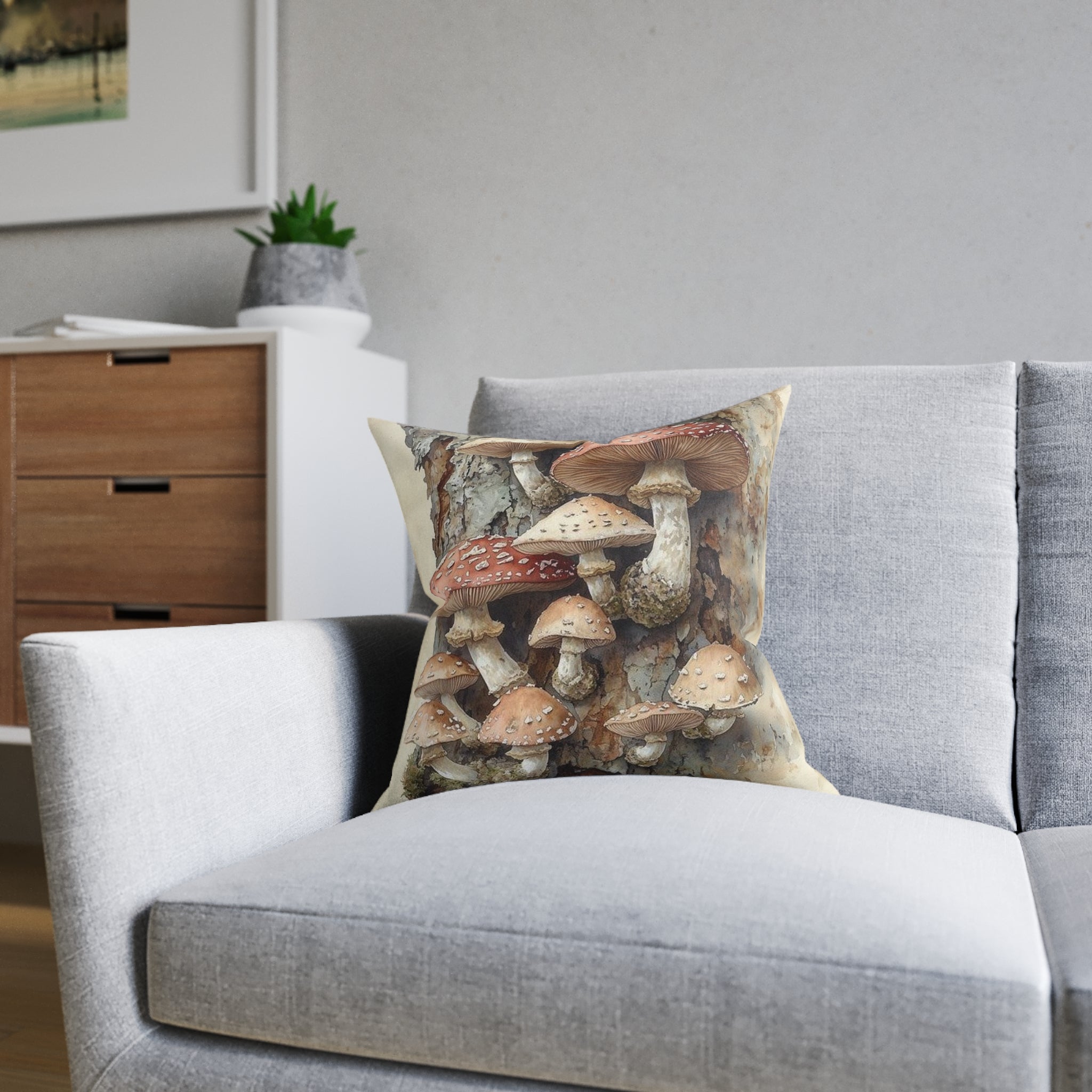 Wild Mushroom Botanical Throw Pillow, Wilderkind by Canvas & Click (view 8)