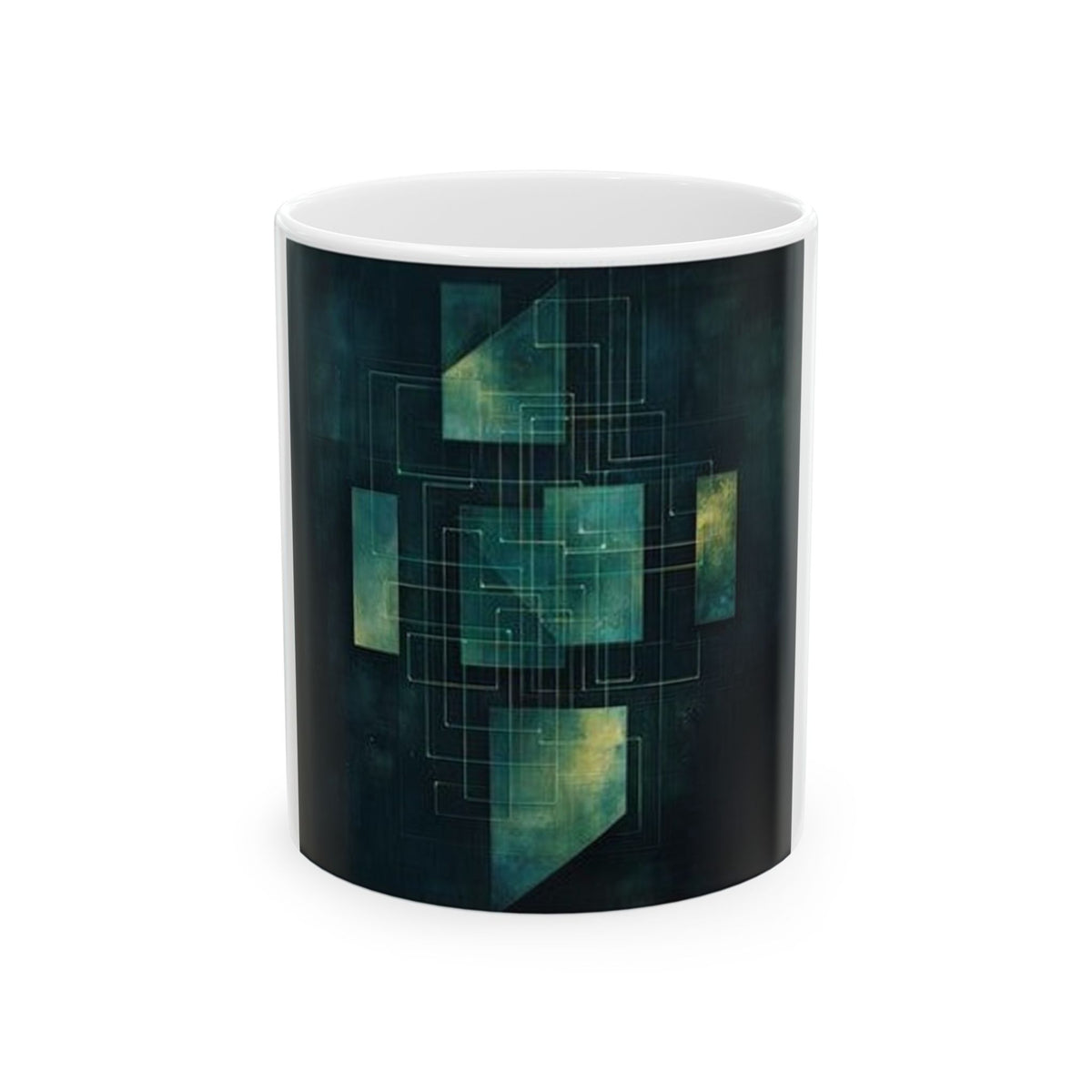 Load Balancer Geometric Art Mug - SRE Dark Mode Terminal Design