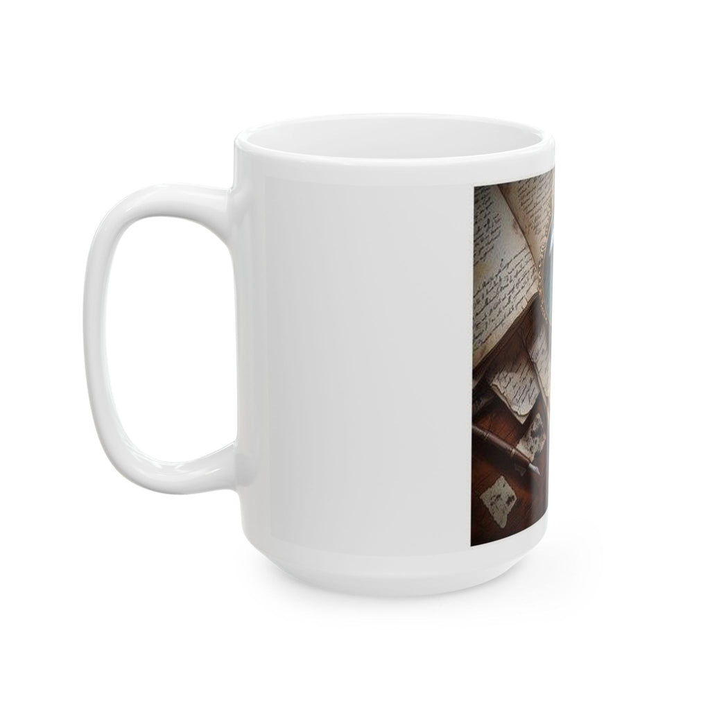 Magnifying Glass Mystery Mug - Literary Investigation Art