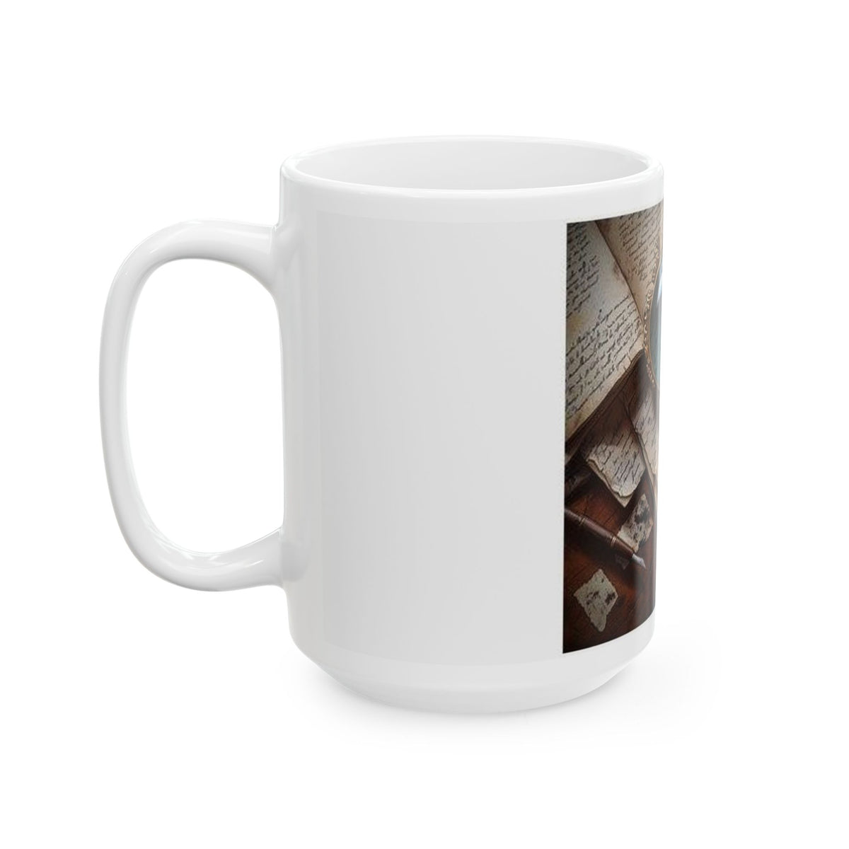 Magnifying Glass Mystery Mug - Literary Investigation Art