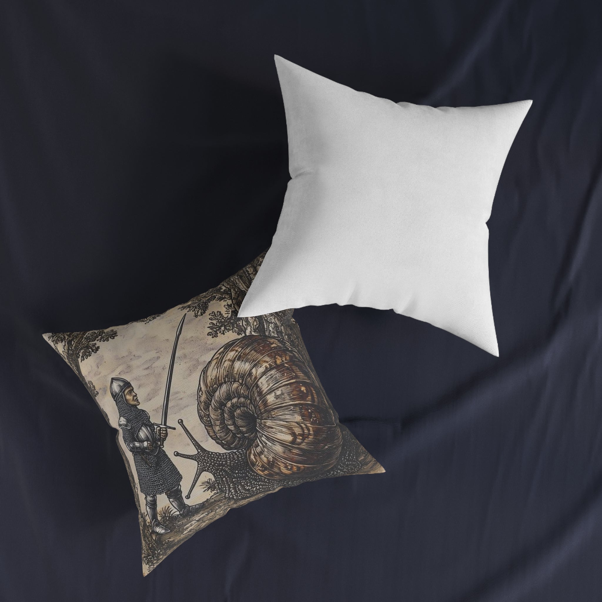 Medieval Snail Joust Throw Pillow — Castle Culture by Canvas & Click (view 4)