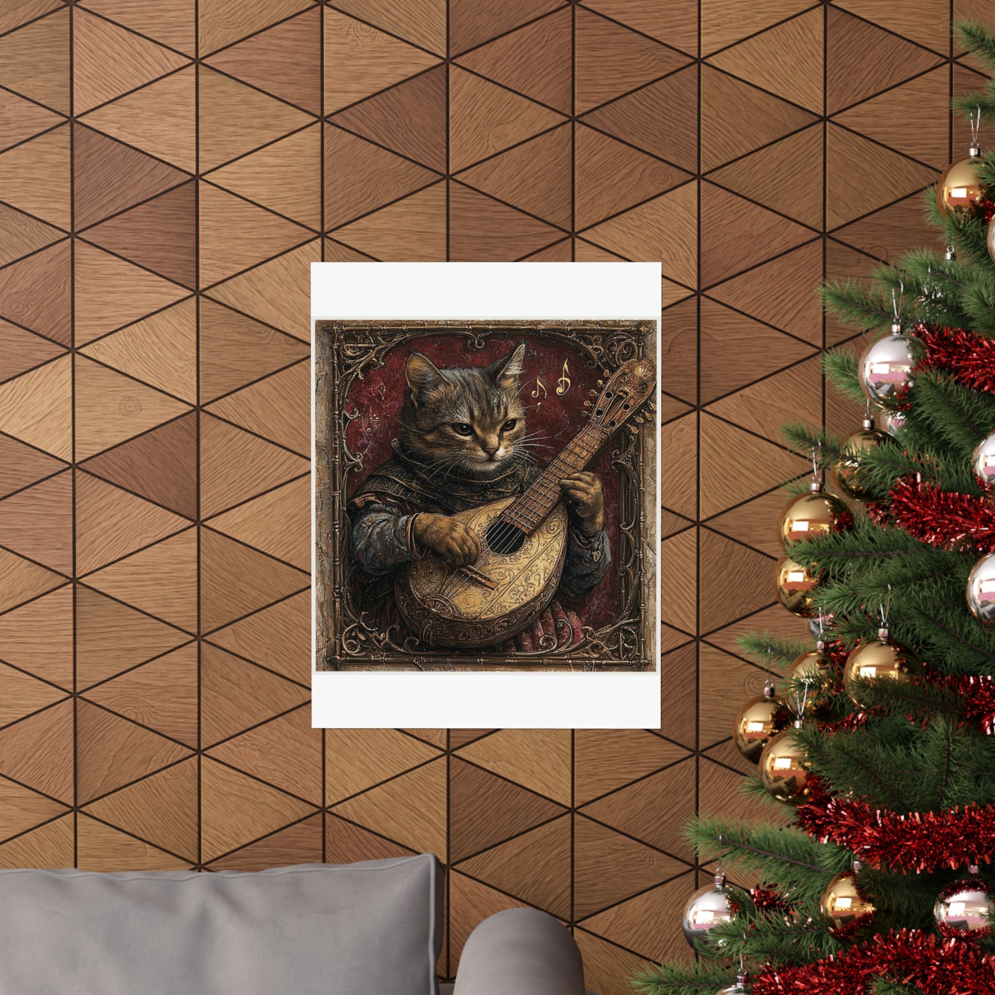 Medieval Manuscript Cat Lute Art Print — Castle Culture by Canvas & Click (view 12)