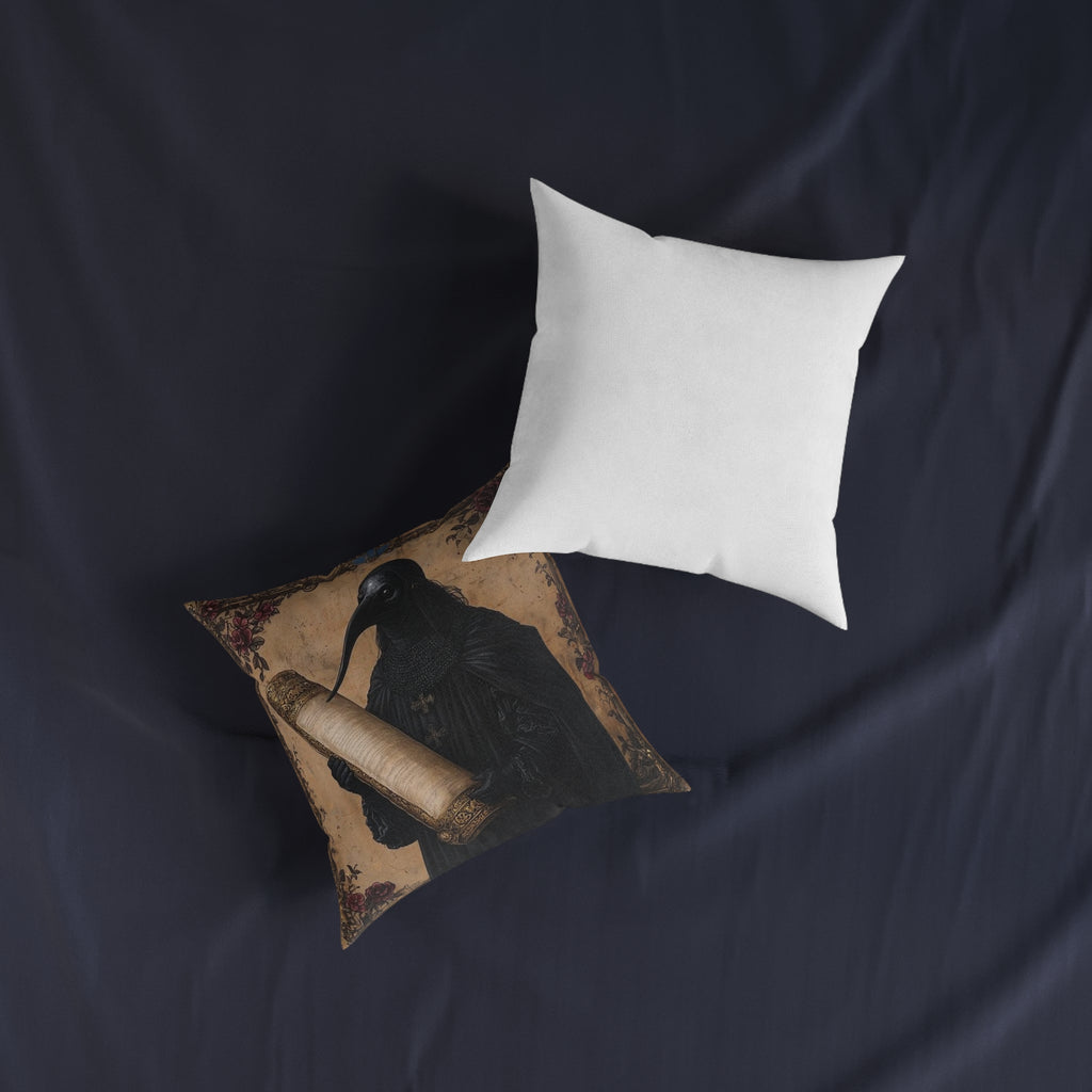Plague Doctor Motivational Throw Pillow — Castle Culture by Canvas & Click (view 7)