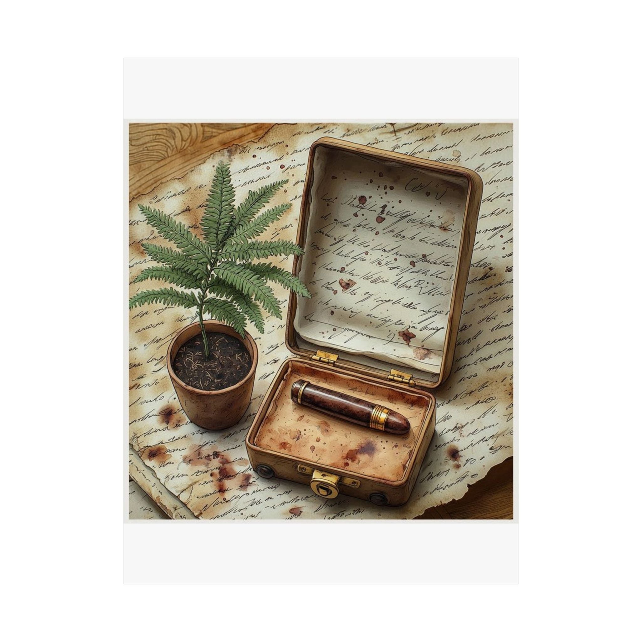 Potted Fern Writer's Desk Art Print — Poetcore by Canvas & Click (view 10)