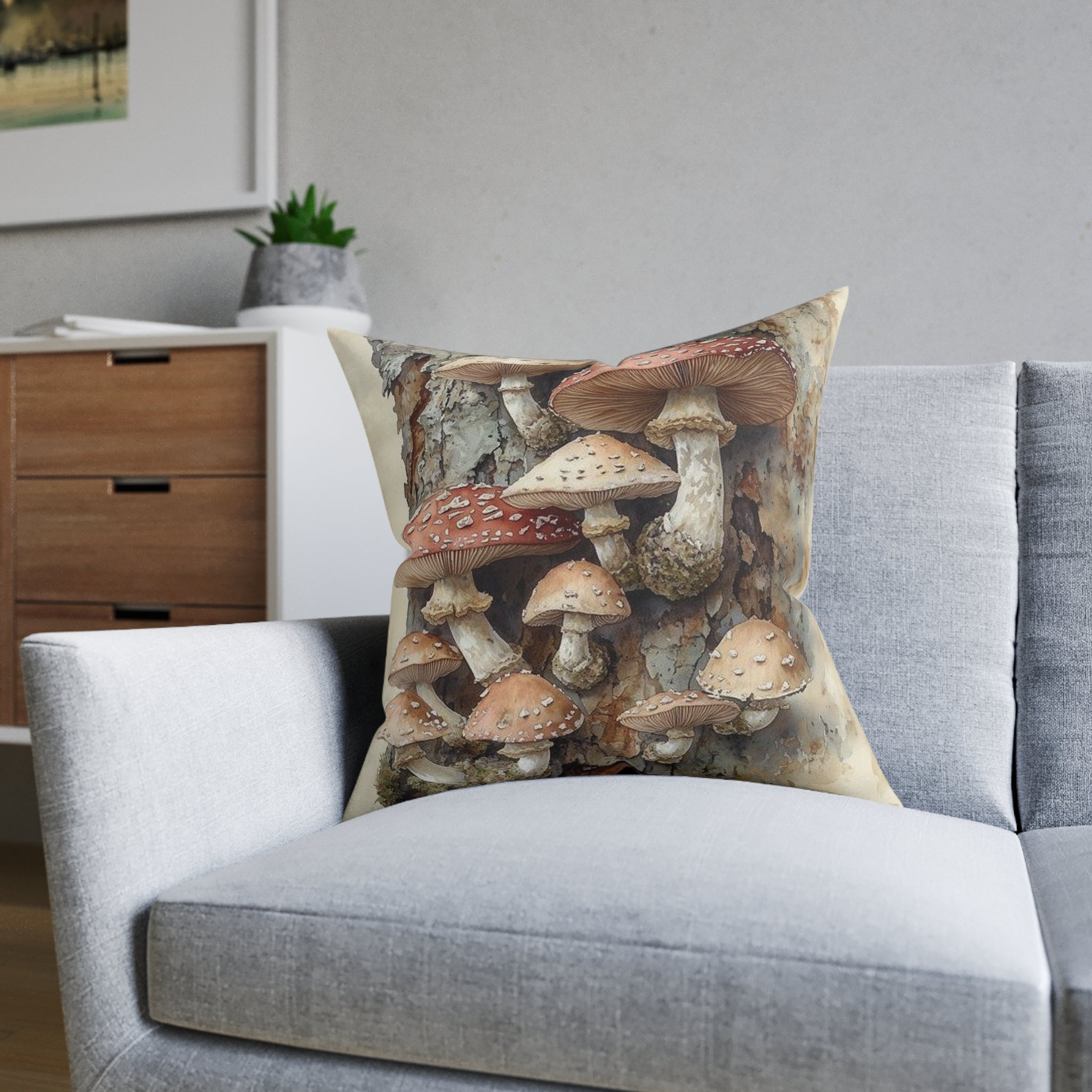 Wild Mushroom Botanical Throw Pillow — Wilderkind by Canvas & Click (view 5)