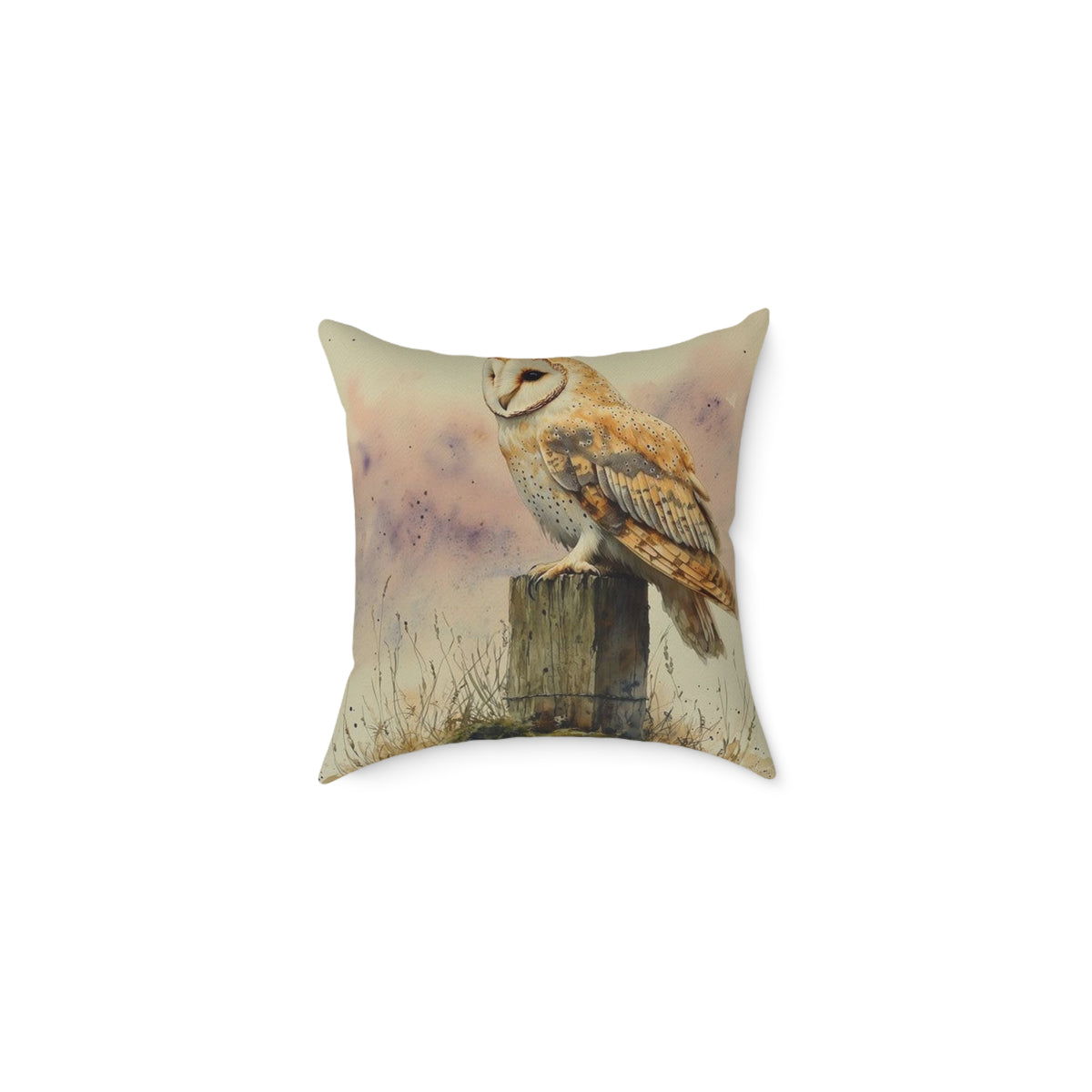 Barn Owl Twilight Watercolor Pillow - Wilderkind Nature Art