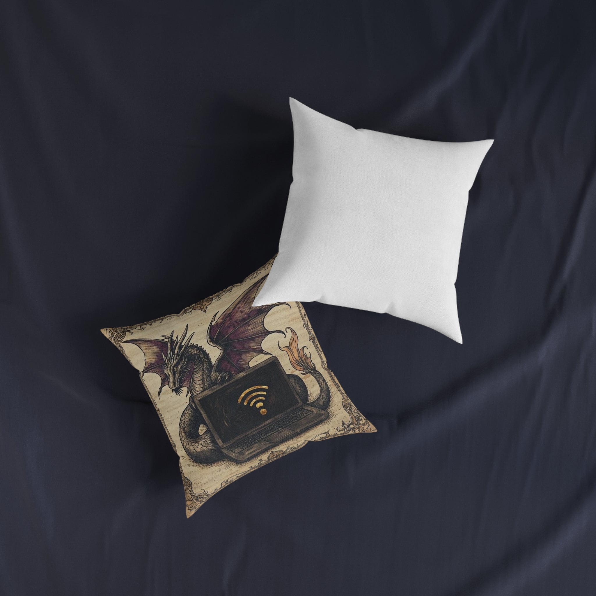 Dragon Laptop Guardian Throw Pillow — Castle Culture by Canvas & Click (view 7)