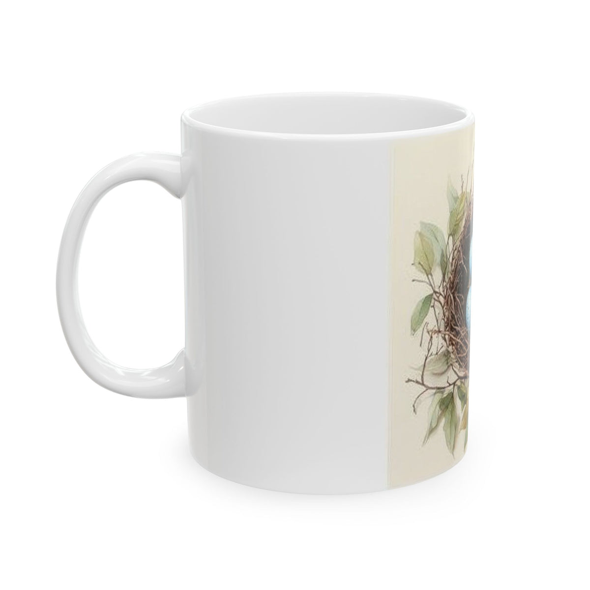 Robin's Nest Botanical Watercolor Mug - Nature Study Art