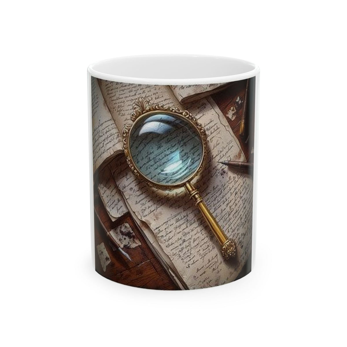 Magnifying Glass Mystery Mug - Literary Investigation Art