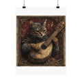 Medieval Manuscript Cat Lute Art Print — Castle Culture by Canvas & Click