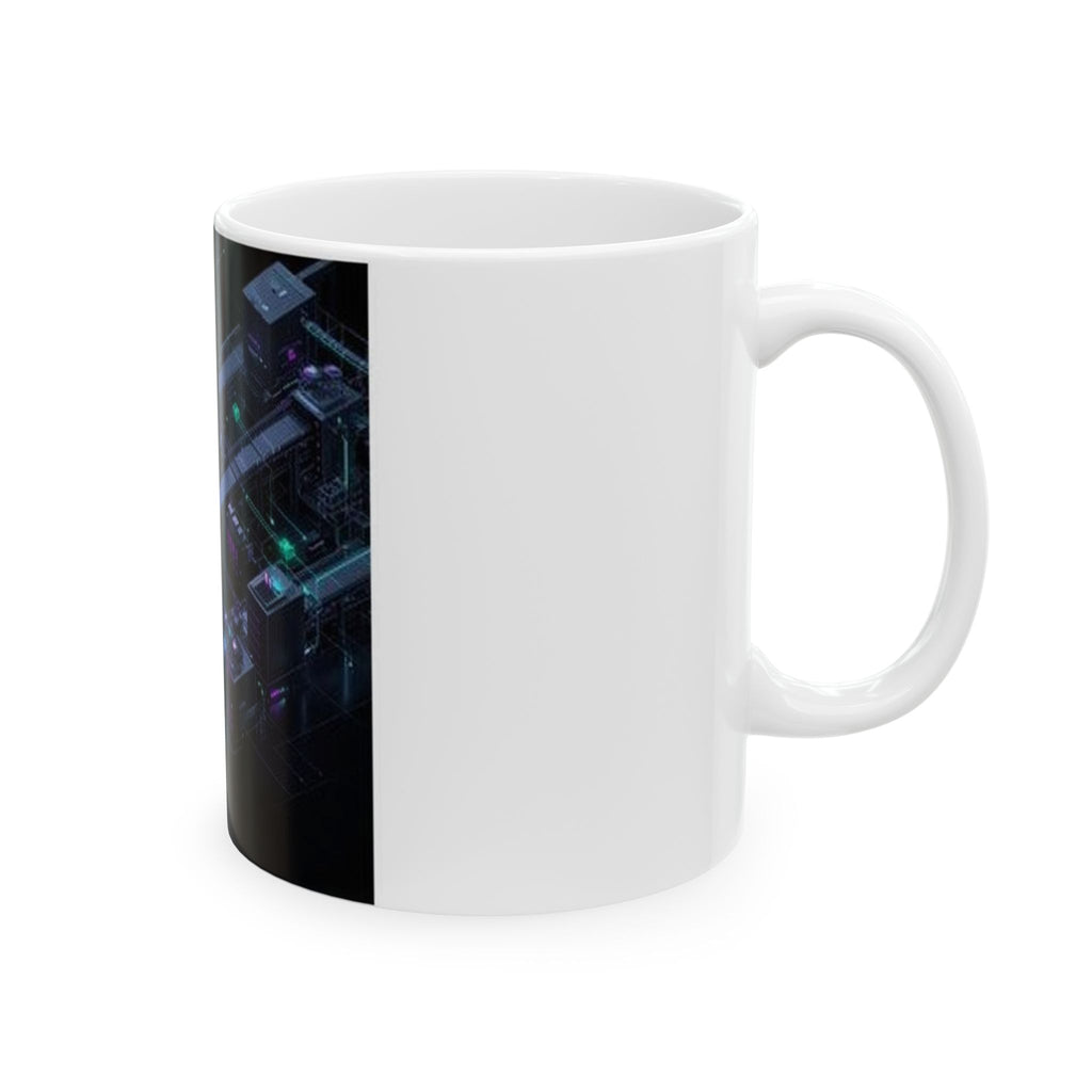 CI/CD Assembly Line Mug - Dark Mode Tech Art | SRE Gift