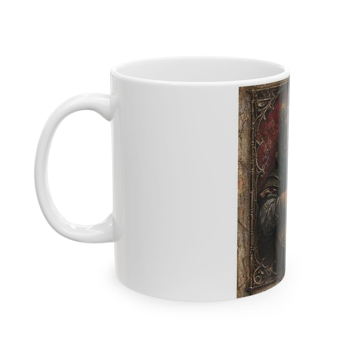 Medieval Manuscript Cat Lute Mug - Gothic Art Coffee Cup