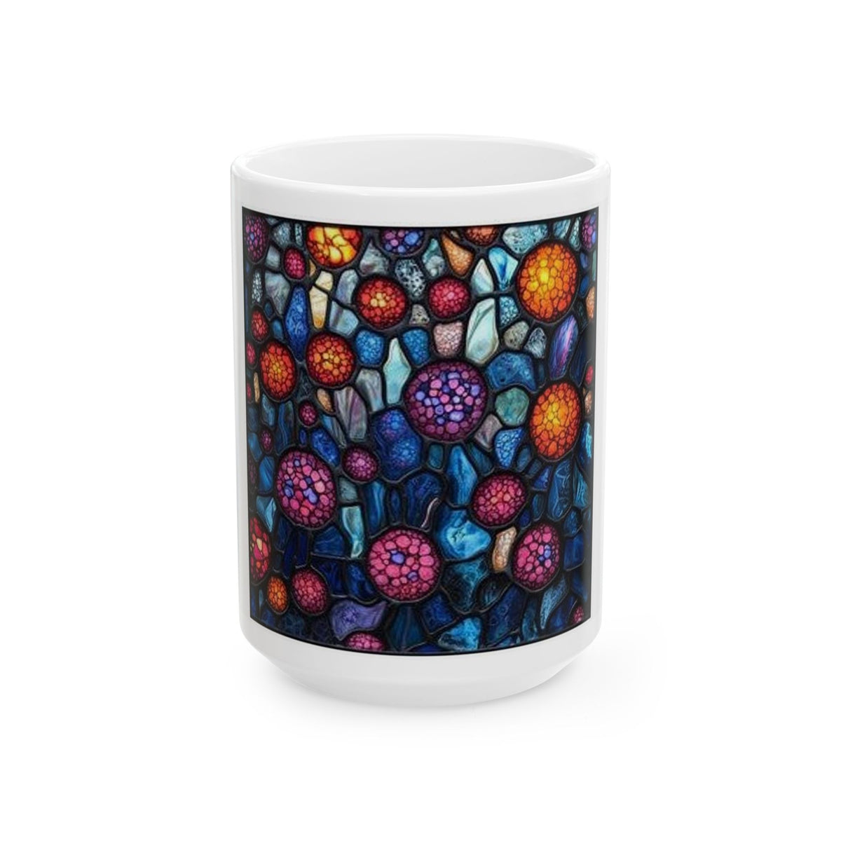 Cellular Stained Glass Mug - Histotech Laboratory Art Coffee Cup