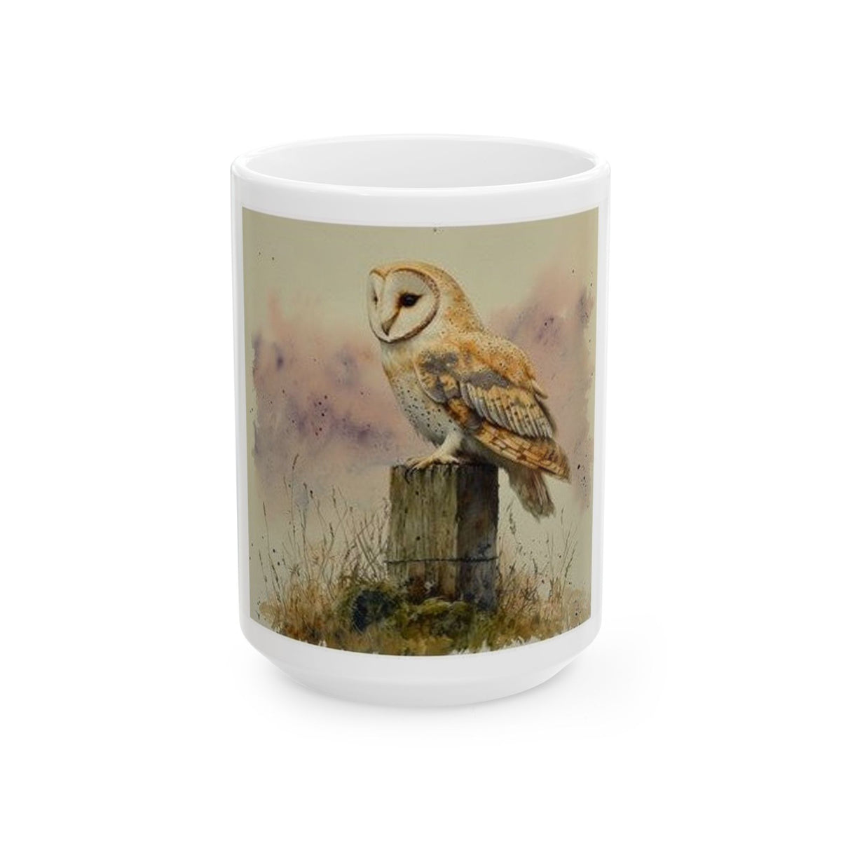 Barn Owl Twilight Mug - Watercolor Nature Art by Wilderkind