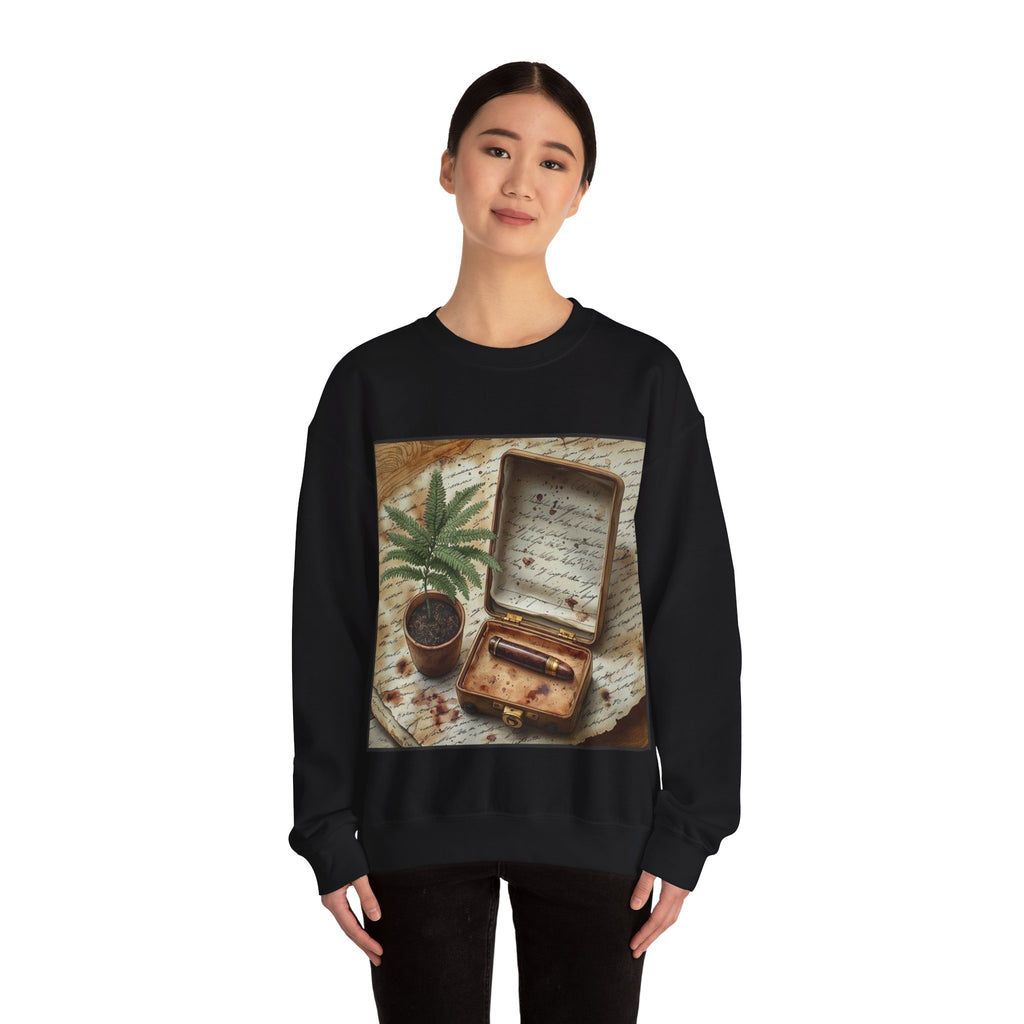 Potted Fern Writer's Desk Sweatshirt — Poetcore by Canvas & Click (view 4)