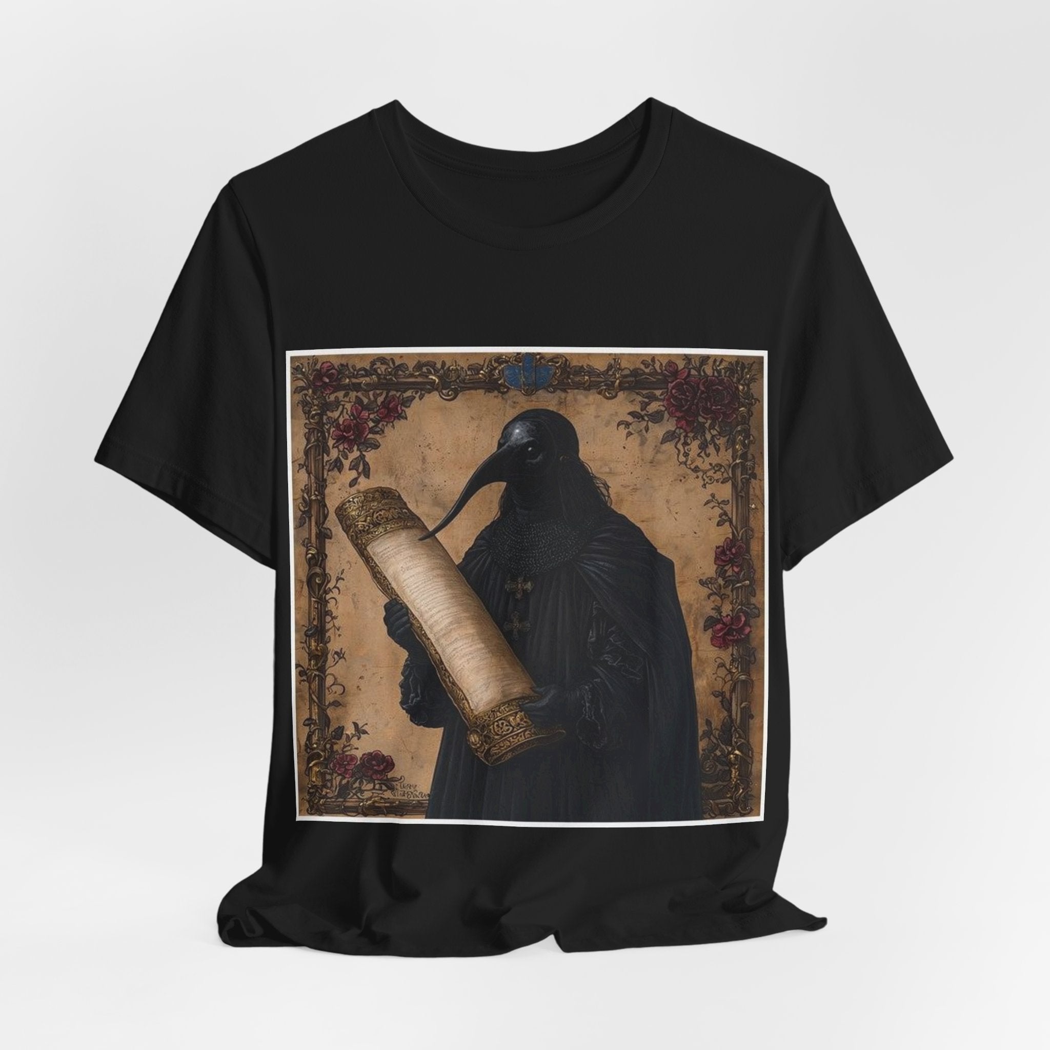 Plague Doctor Motivational T-Shirt — Castle Culture by Canvas & Click (view 4)