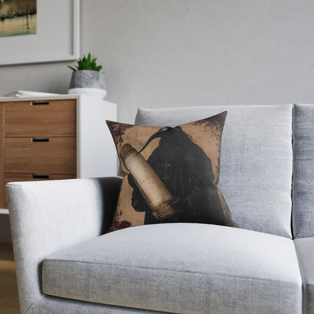 Plague Doctor Motivational Throw Pillow — Castle Culture by Canvas & Click (view 8)