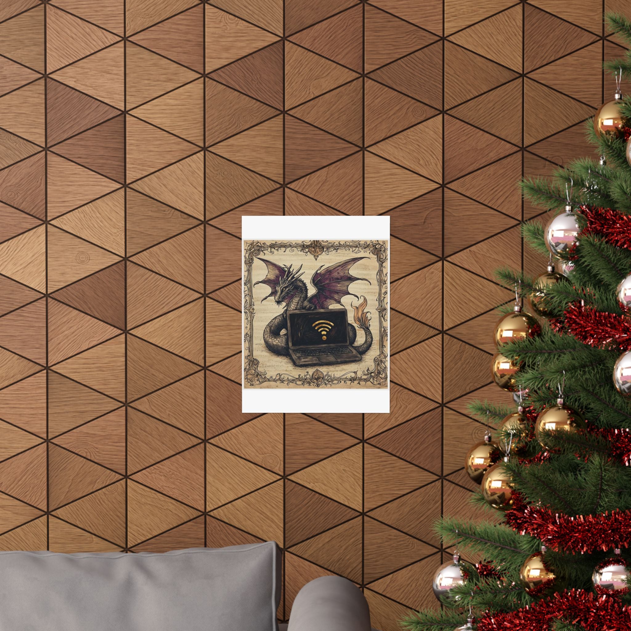 Dragon Laptop Guardian Art Print — Castle Culture by Canvas & Click (view 6)