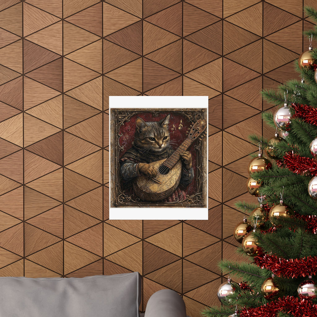 Medieval Manuscript Cat Lute Art Print — Castle Culture by Canvas & Click (view 9)