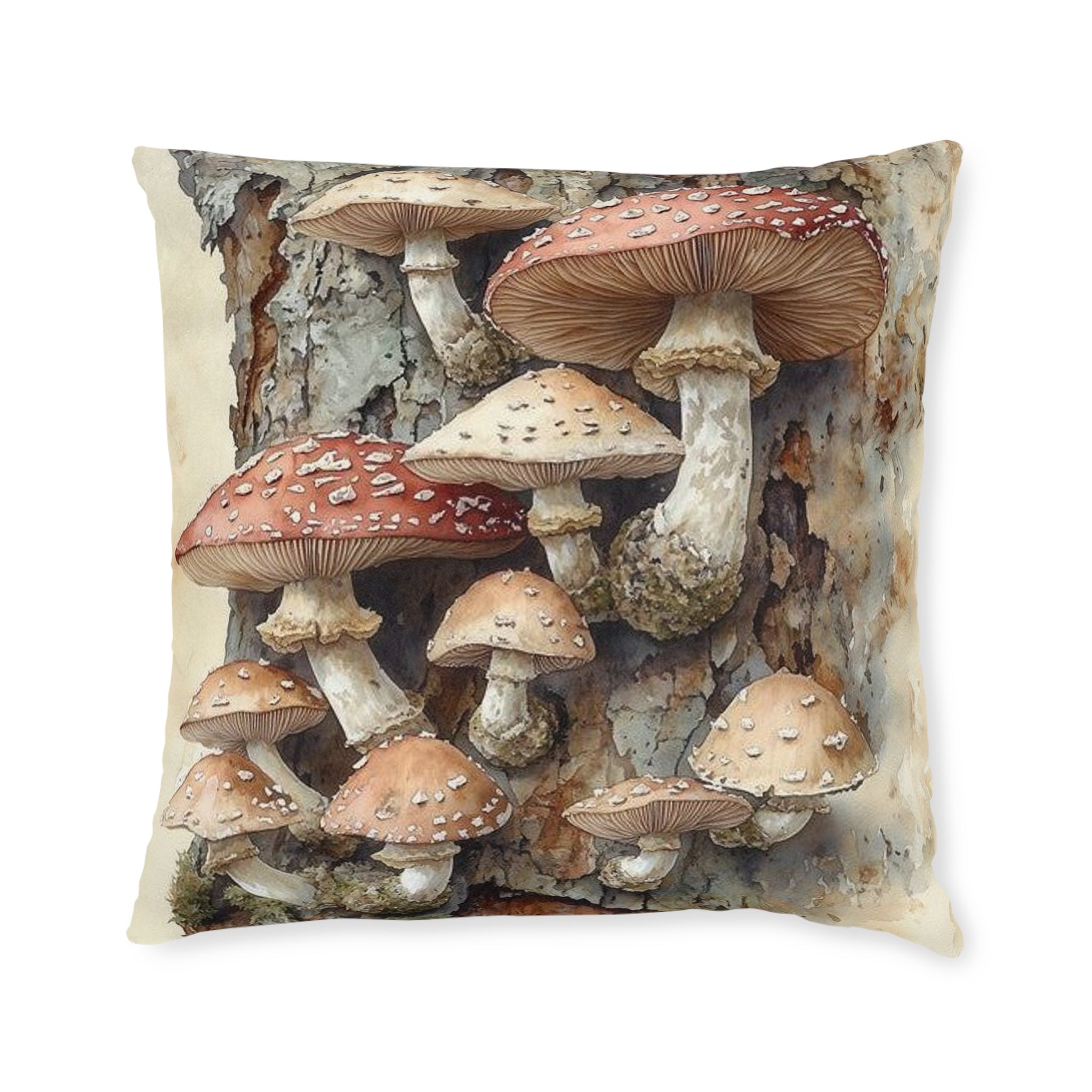 Wild Mushroom Botanical Throw Pillow — Wilderkind by Canvas & Click