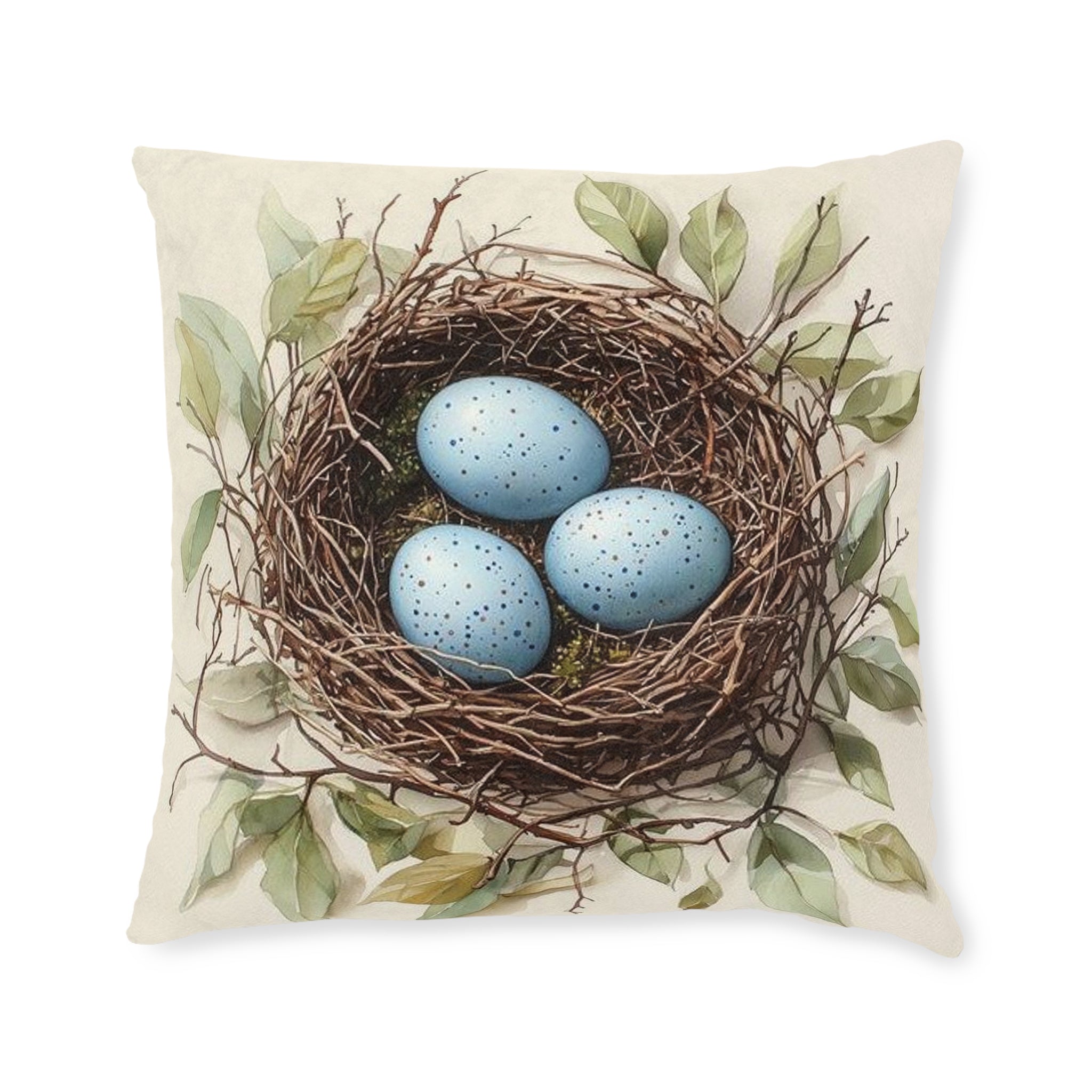 Robin's Nest Botanical Throw Pillow — Wilderkind by Canvas & Click