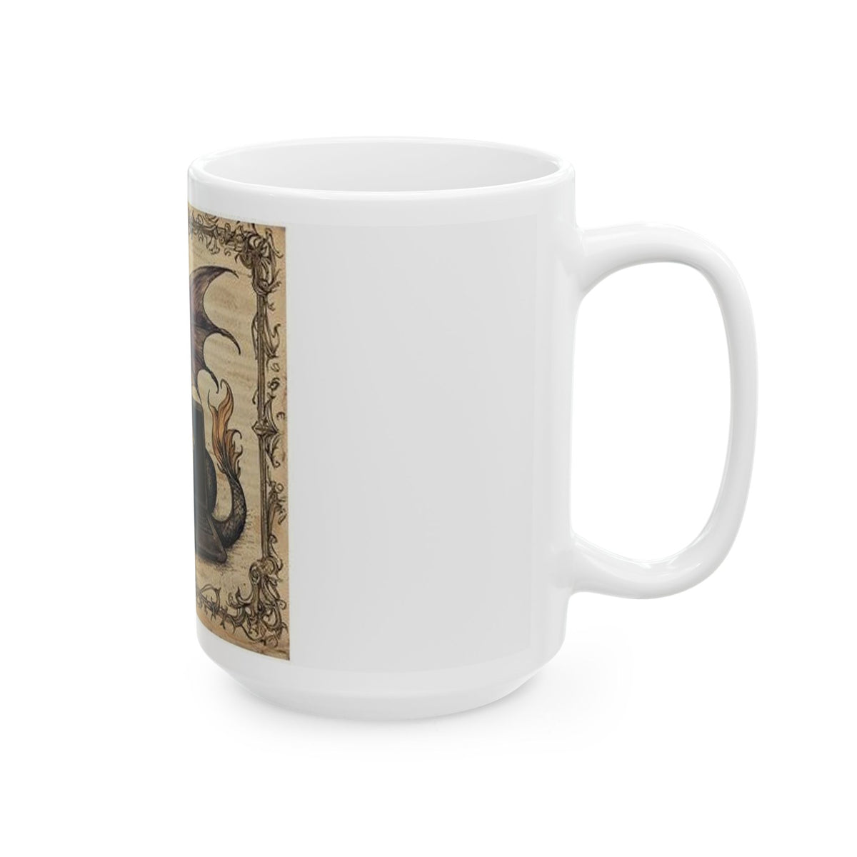 Dragon Laptop Guardian Mug - Medieval Manuscript Art by Castle Culture