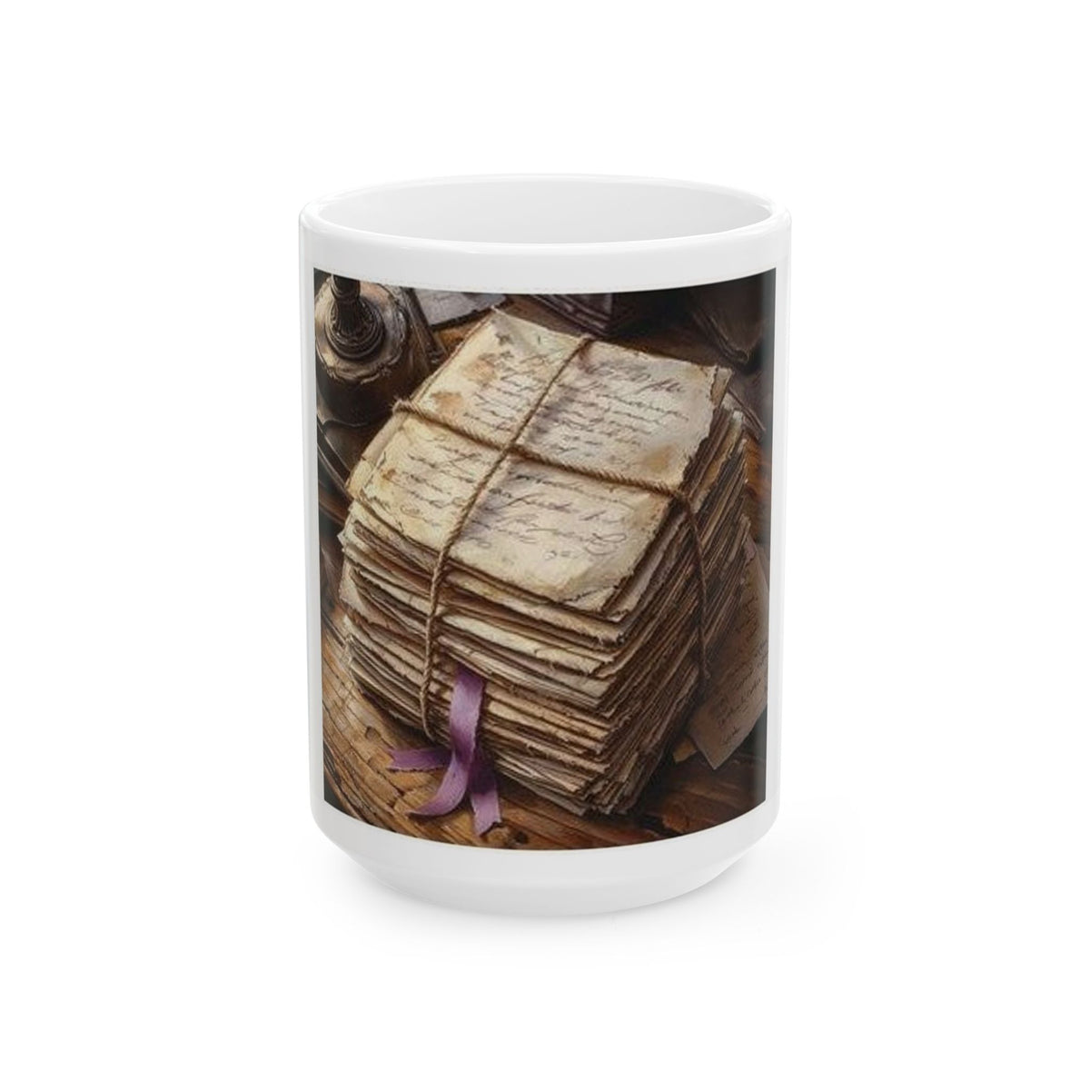 Twine-Bound Letters Mug | Vintage Literary Poetcore Dark Academia