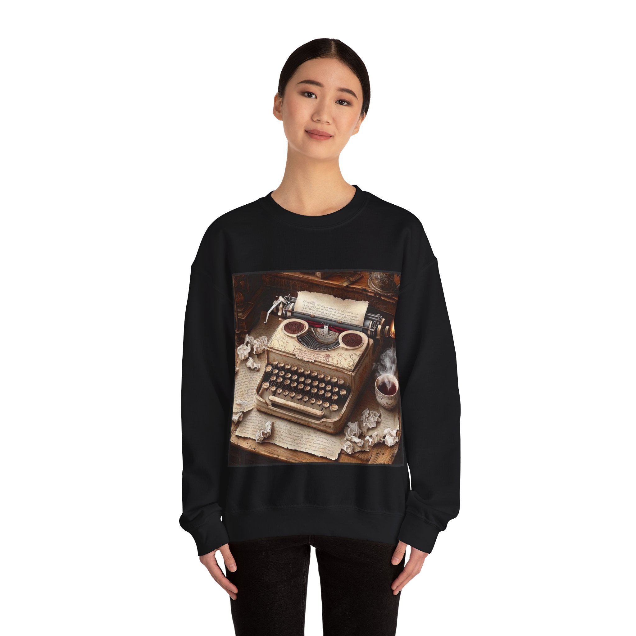 Vintage Typewriter Poetry Sweatshirt — Poetcore by Canvas & Click (view 4)