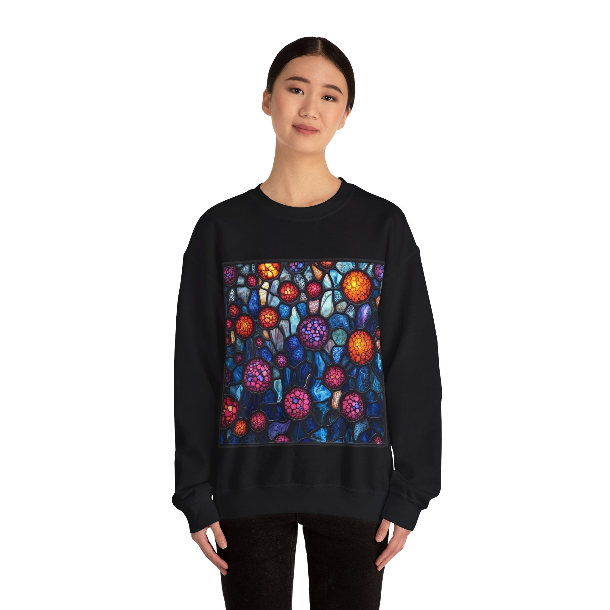Cellular Stained Glass Sweatshirt — Histotechnology by Canvas & Click (view 4)