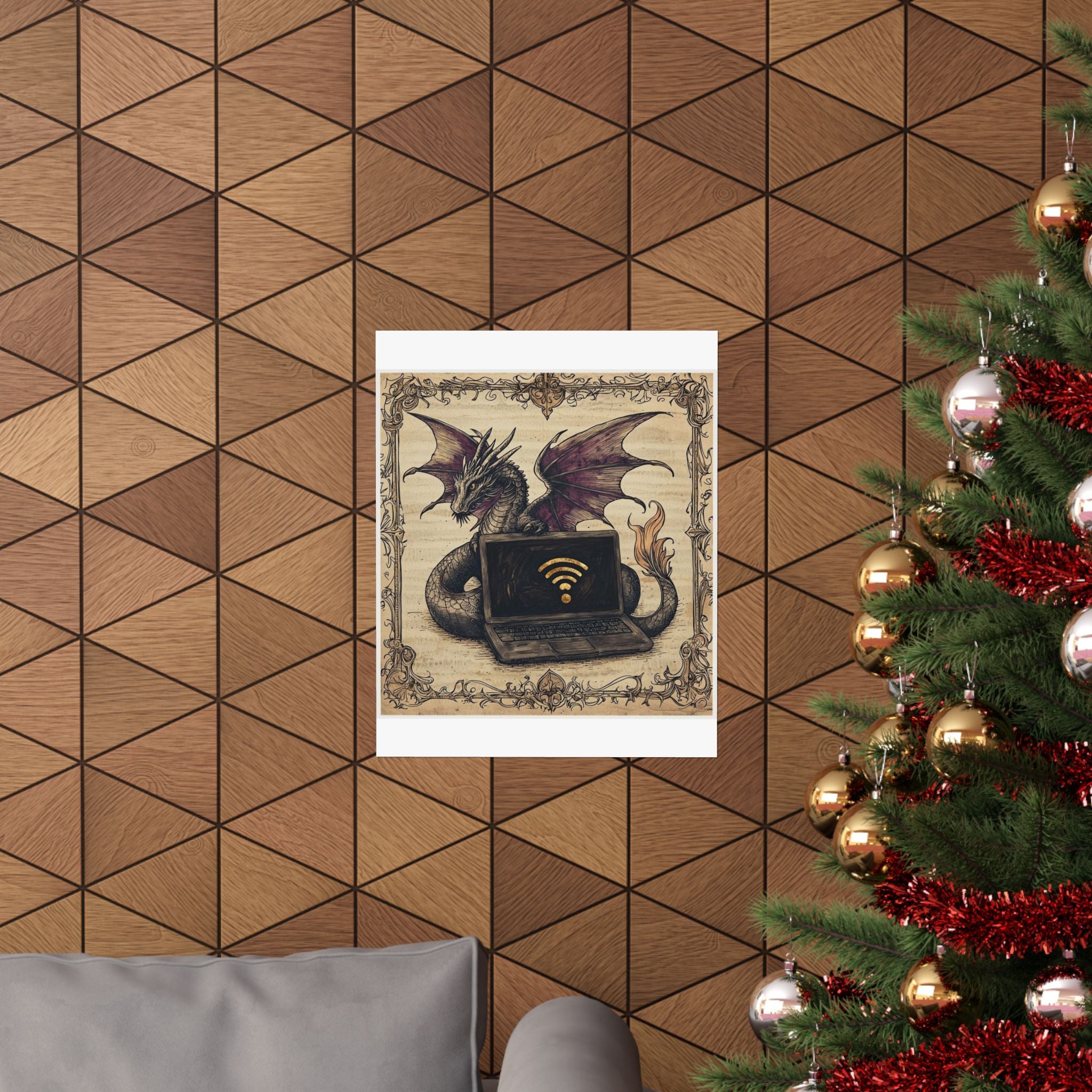 Dragon Laptop Guardian Art Print — Castle Culture by Canvas & Click (view 9)