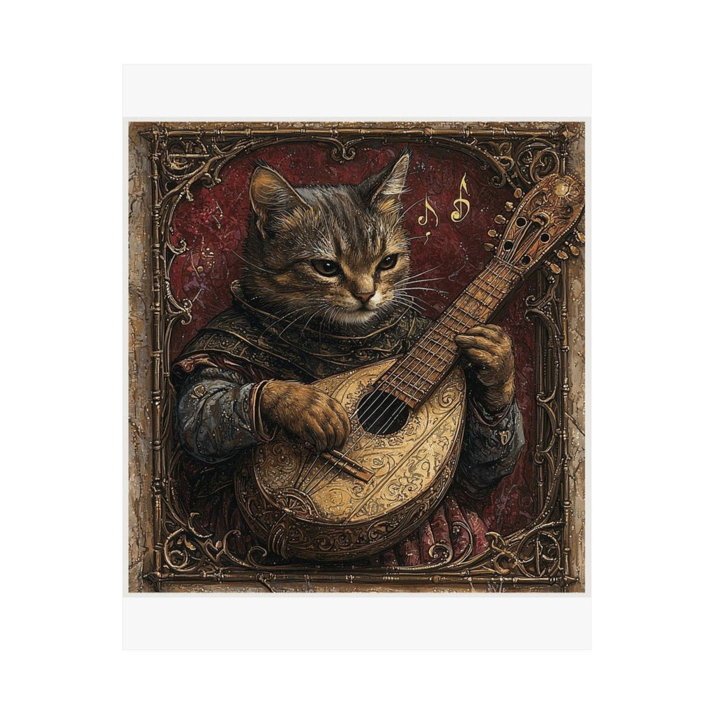Medieval Manuscript Cat Lute Art Print — Castle Culture by Canvas & Click (view 7)