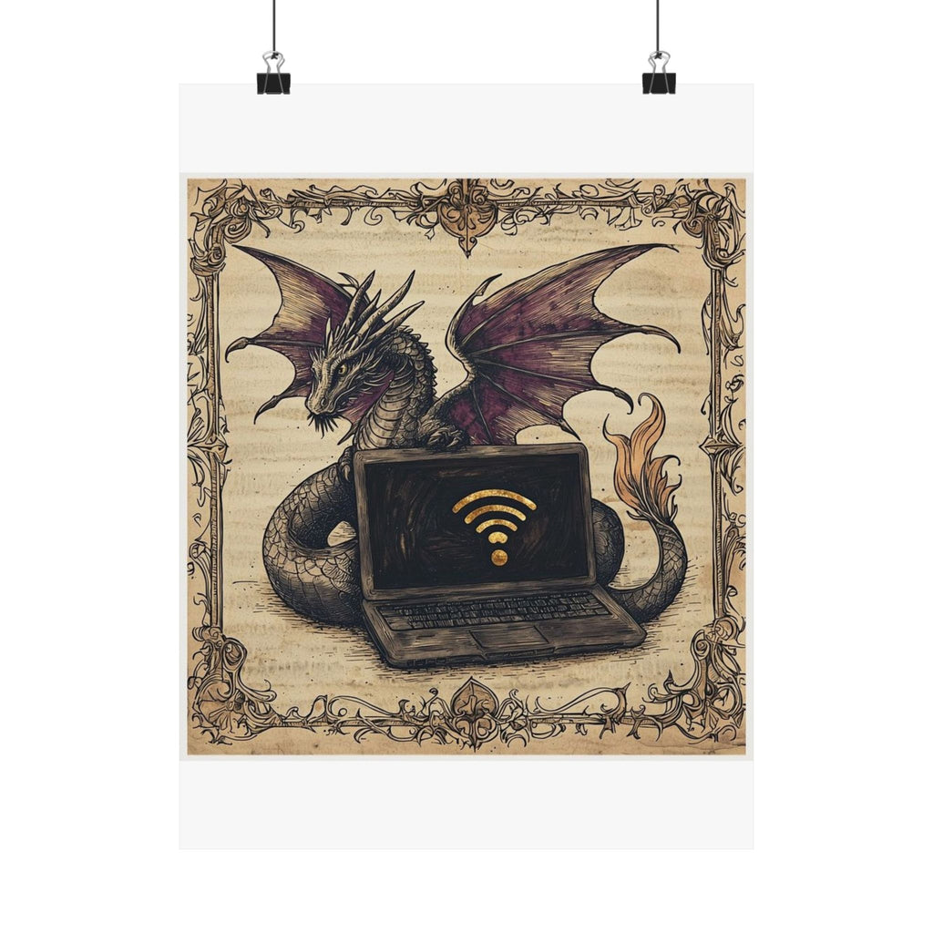 Dragon Laptop Guardian Art Print — Castle Culture by Canvas & Click
