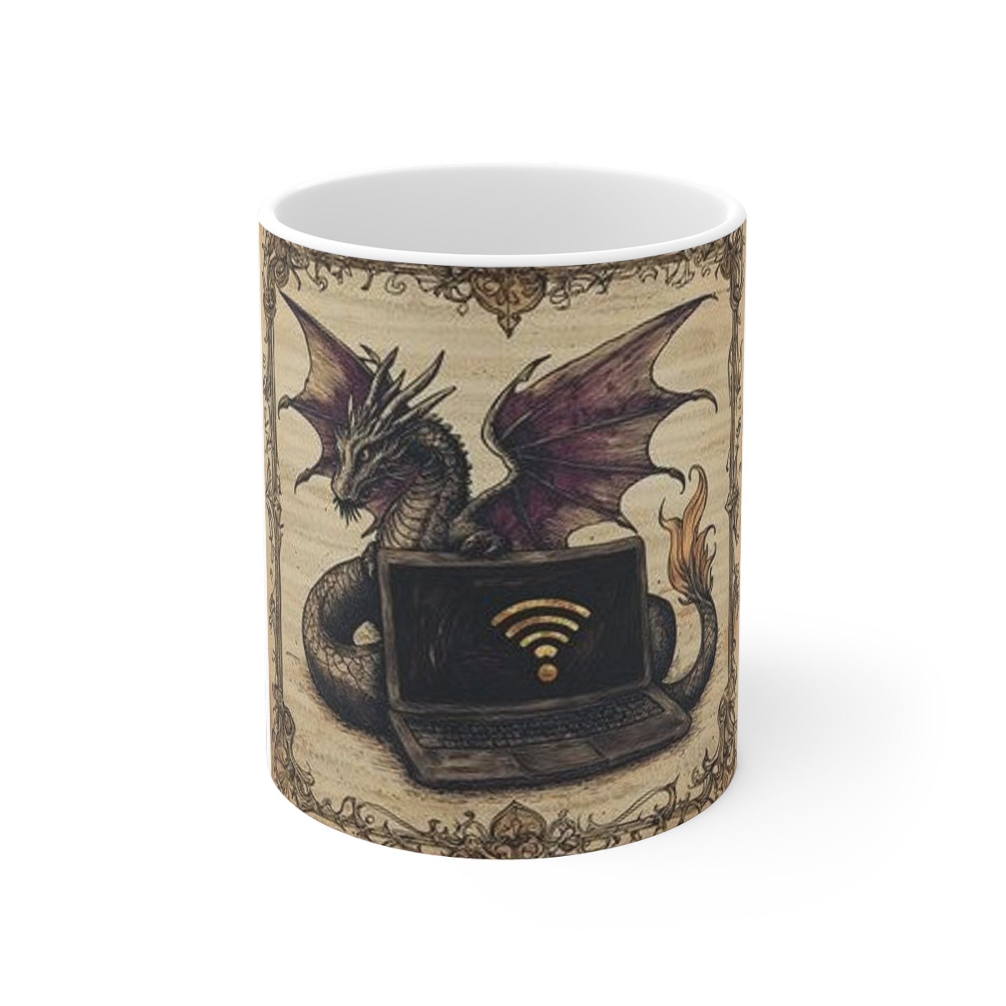 Dragon Laptop Guardian Mug — Castle Culture by Canvas & Click