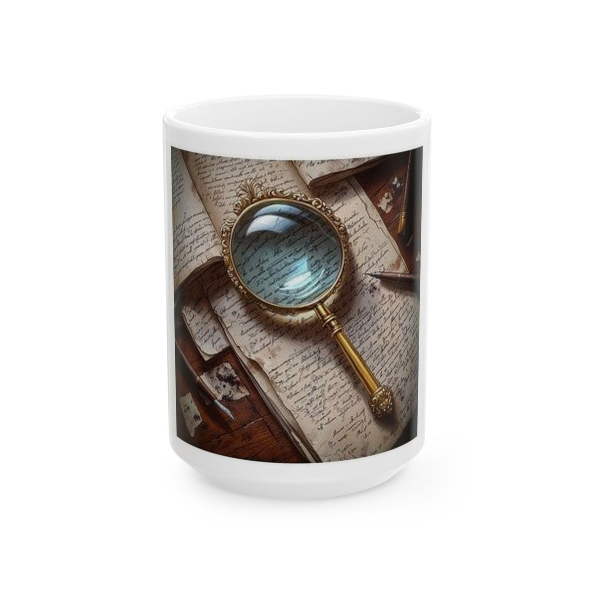 Magnifying Glass Mystery Mug - Literary Investigation Art