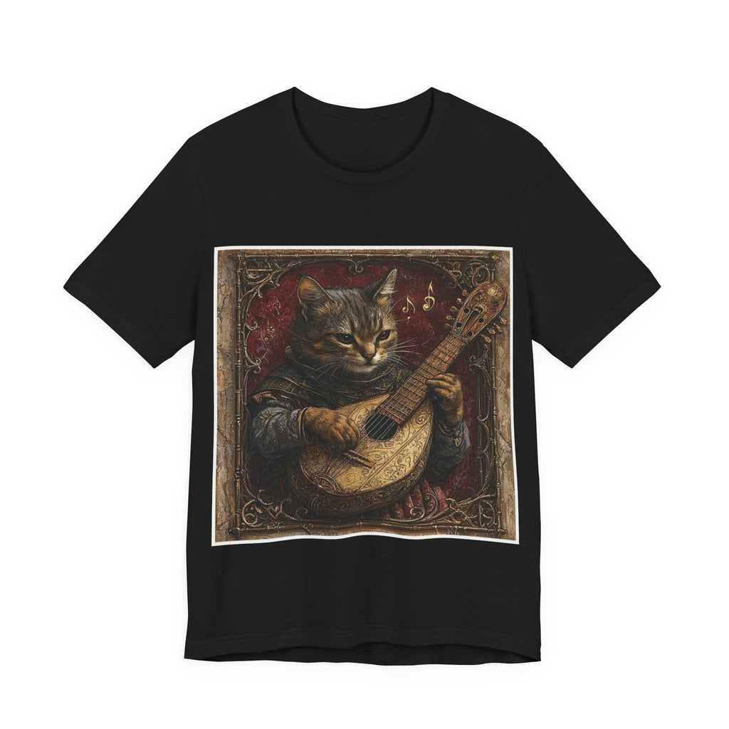 Medieval Manuscript Cat Lute T-Shirt — Castle Culture by Canvas & Click