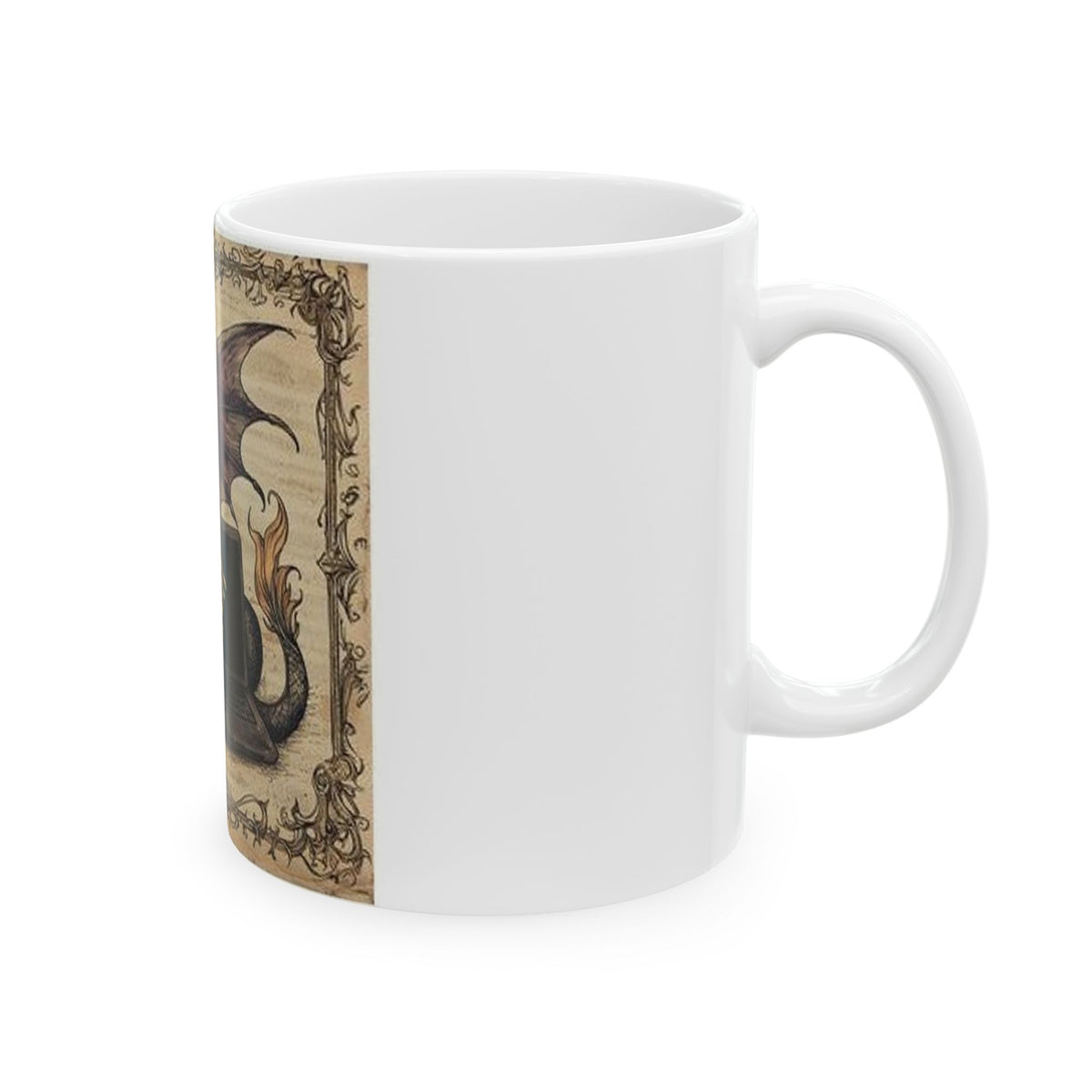 Dragon Laptop Guardian Mug - Medieval Manuscript Art by Castle Culture