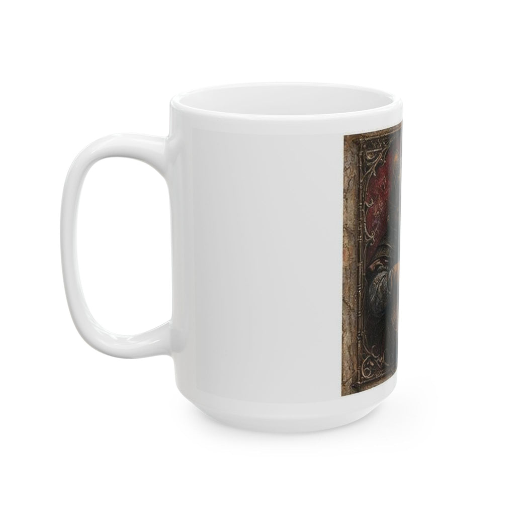 Medieval Manuscript Cat Lute Mug - Gothic Art Coffee Cup