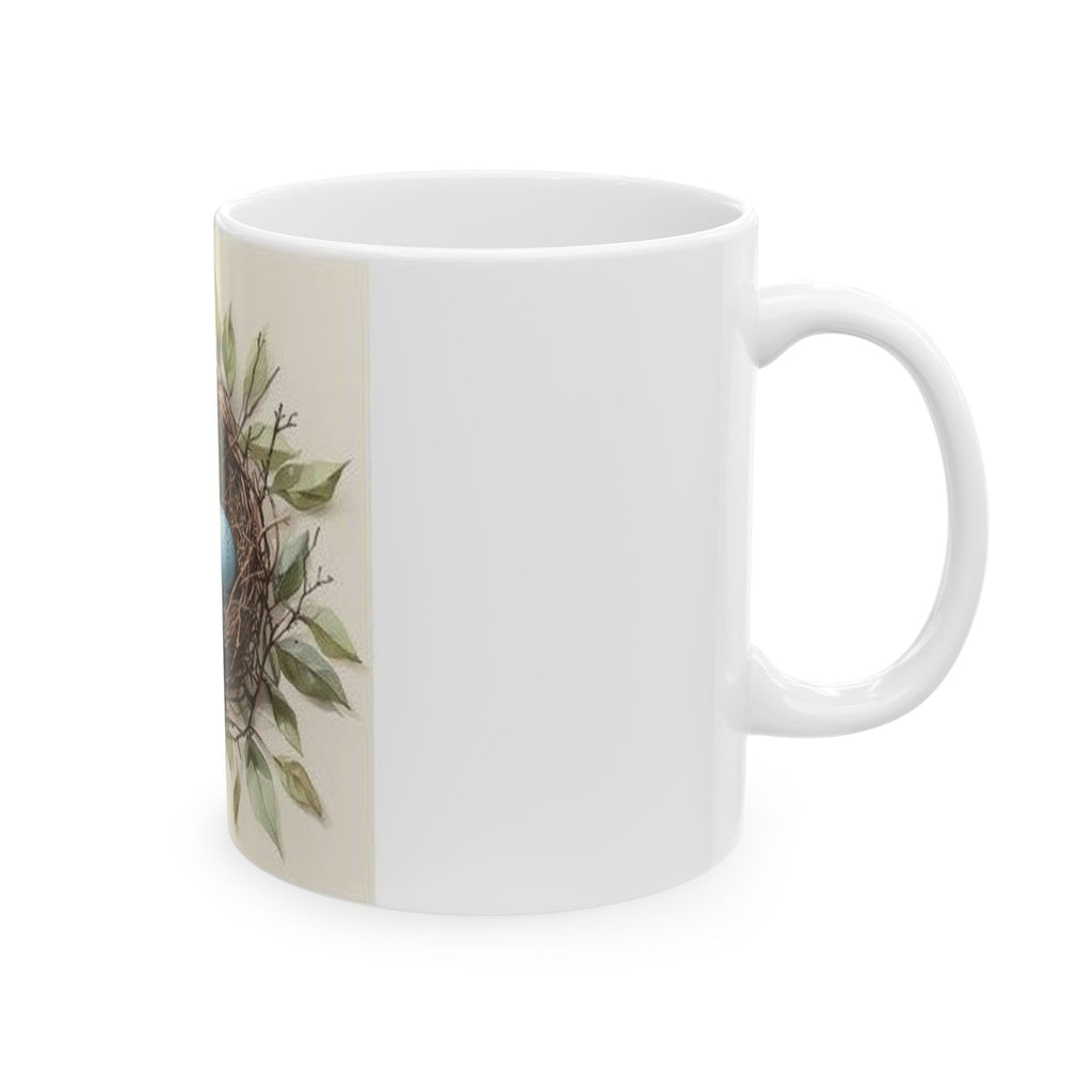 Robin's Nest Botanical Watercolor Mug - Nature Study Art