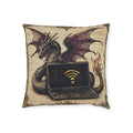 Dragon Laptop Guardian Throw Pillow — Castle Culture by Canvas & Click (view 2)