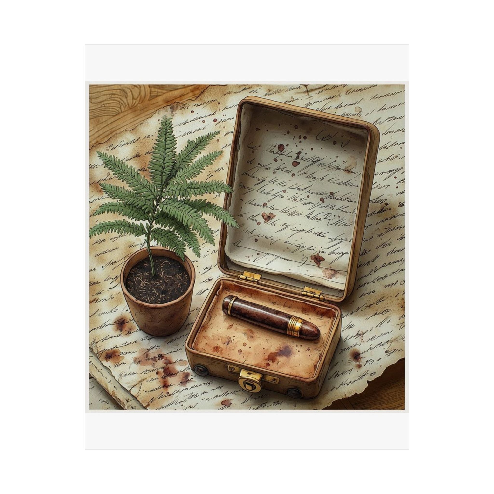 Potted Fern Writer's Desk Art Print — Poetcore by Canvas & Click (view 7)