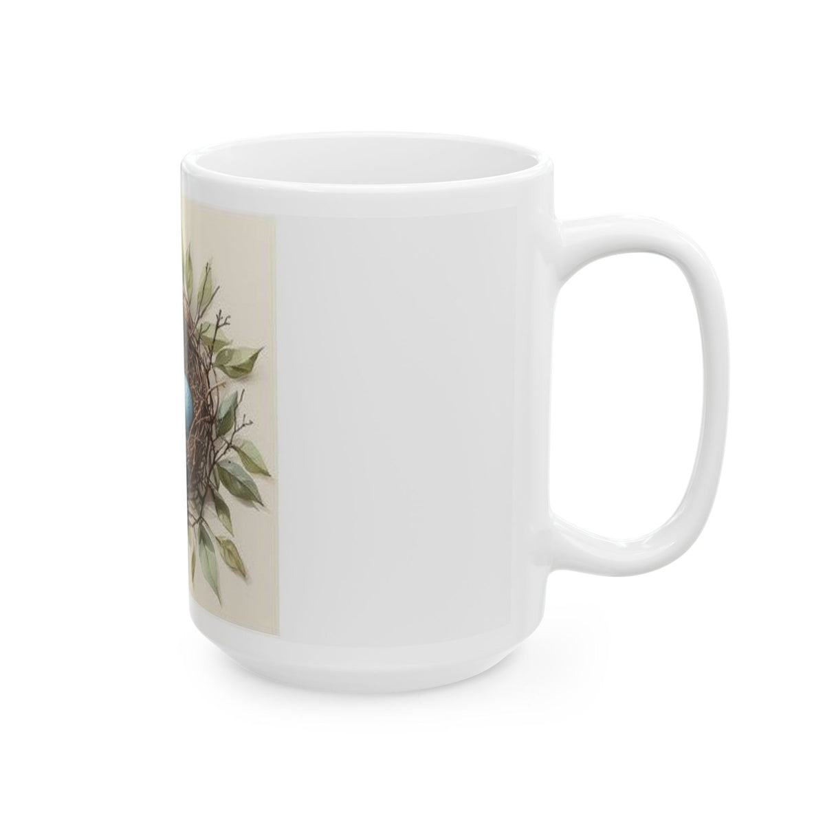 Robin's Nest Botanical Watercolor Mug - Nature Study Art