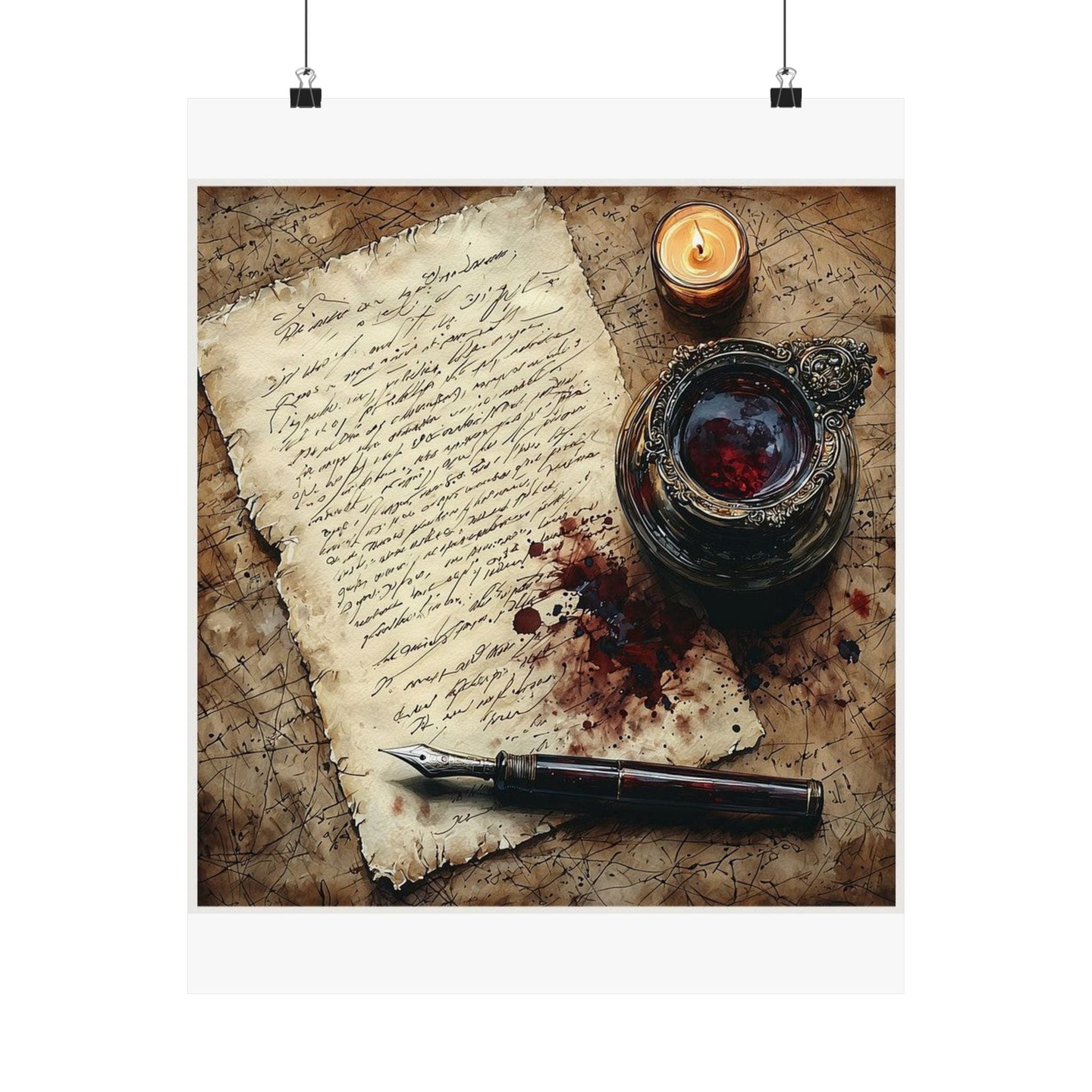 Spilled Inkwell Romance Art Print — Poetcore by Canvas & Click (view 2)
