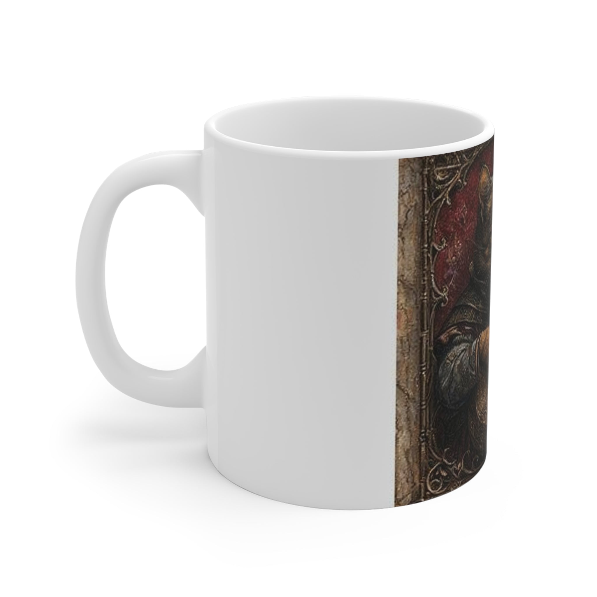 Medieval Manuscript Cat Lute Mug — Castle Culture by Canvas & Click (view 4)