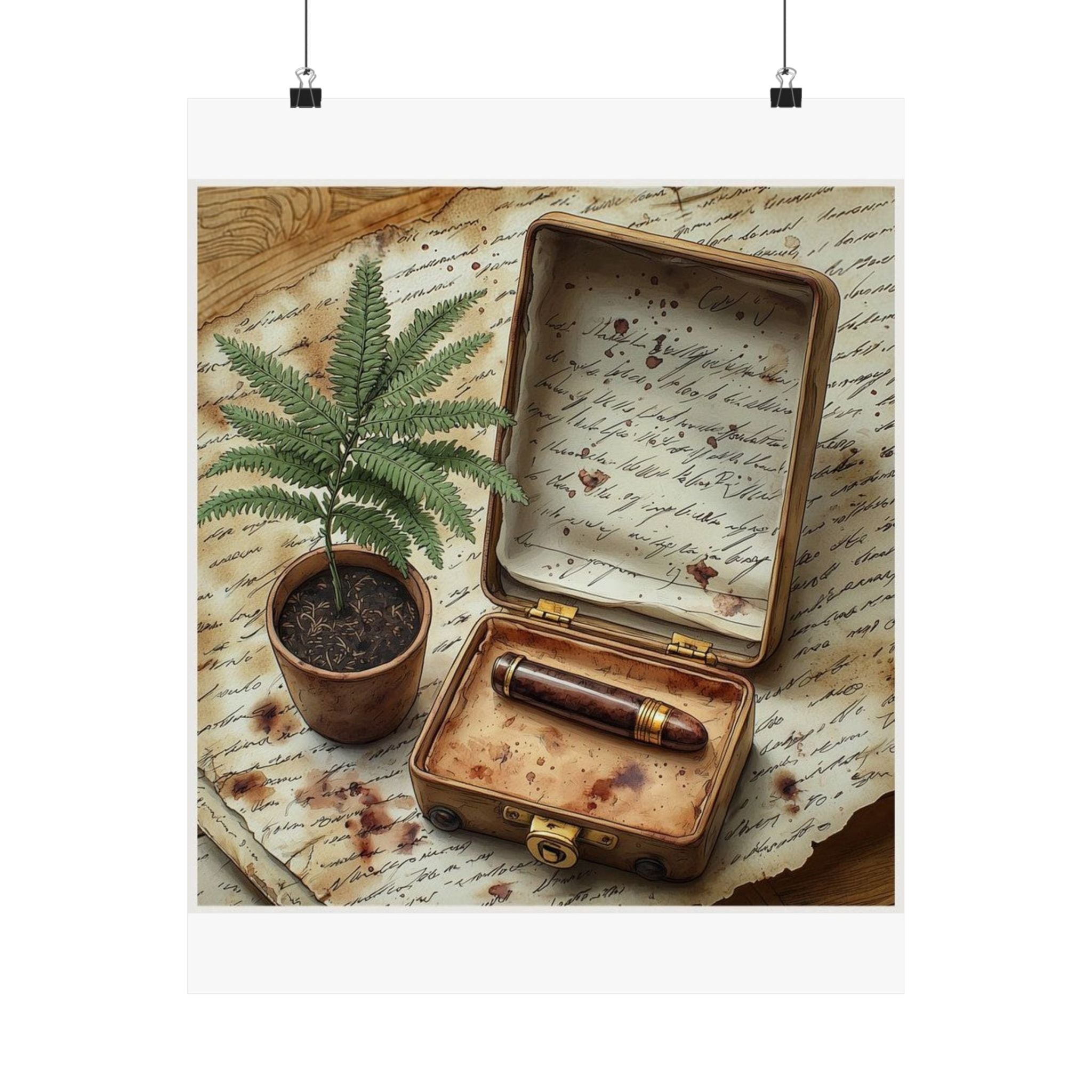 Potted Fern Writer's Desk Art Print — Poetcore by Canvas & Click (view 2)