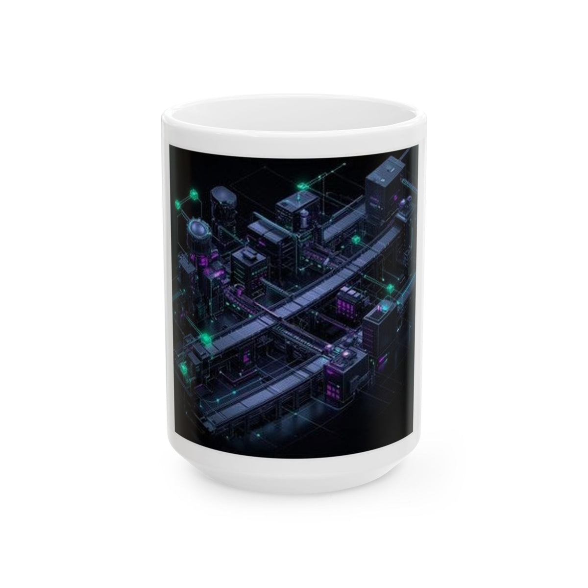 CI/CD Assembly Line Mug - Dark Mode Tech Art | SRE Gift