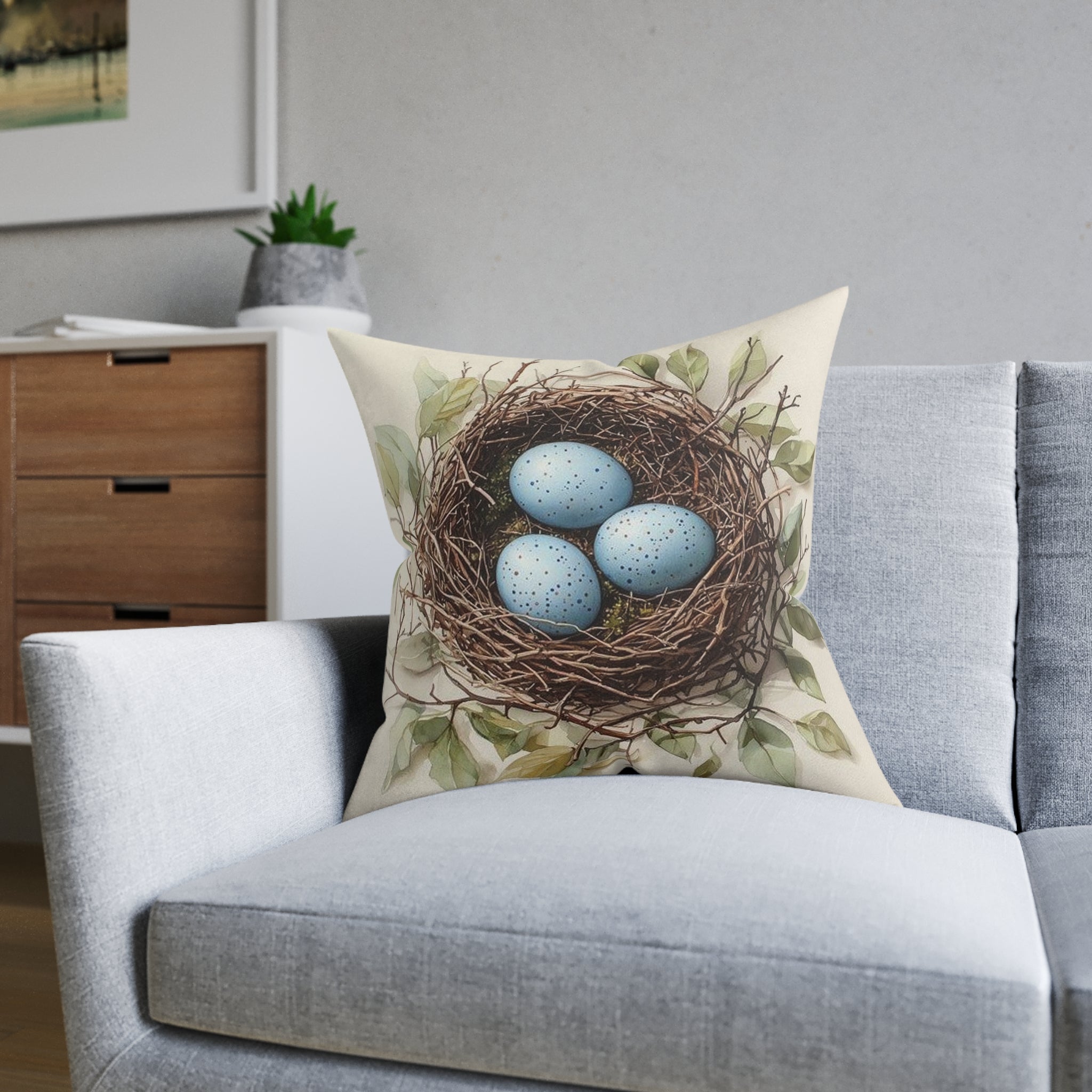 Robin's Nest Botanical Throw Pillow — Wilderkind by Canvas & Click (view 5)