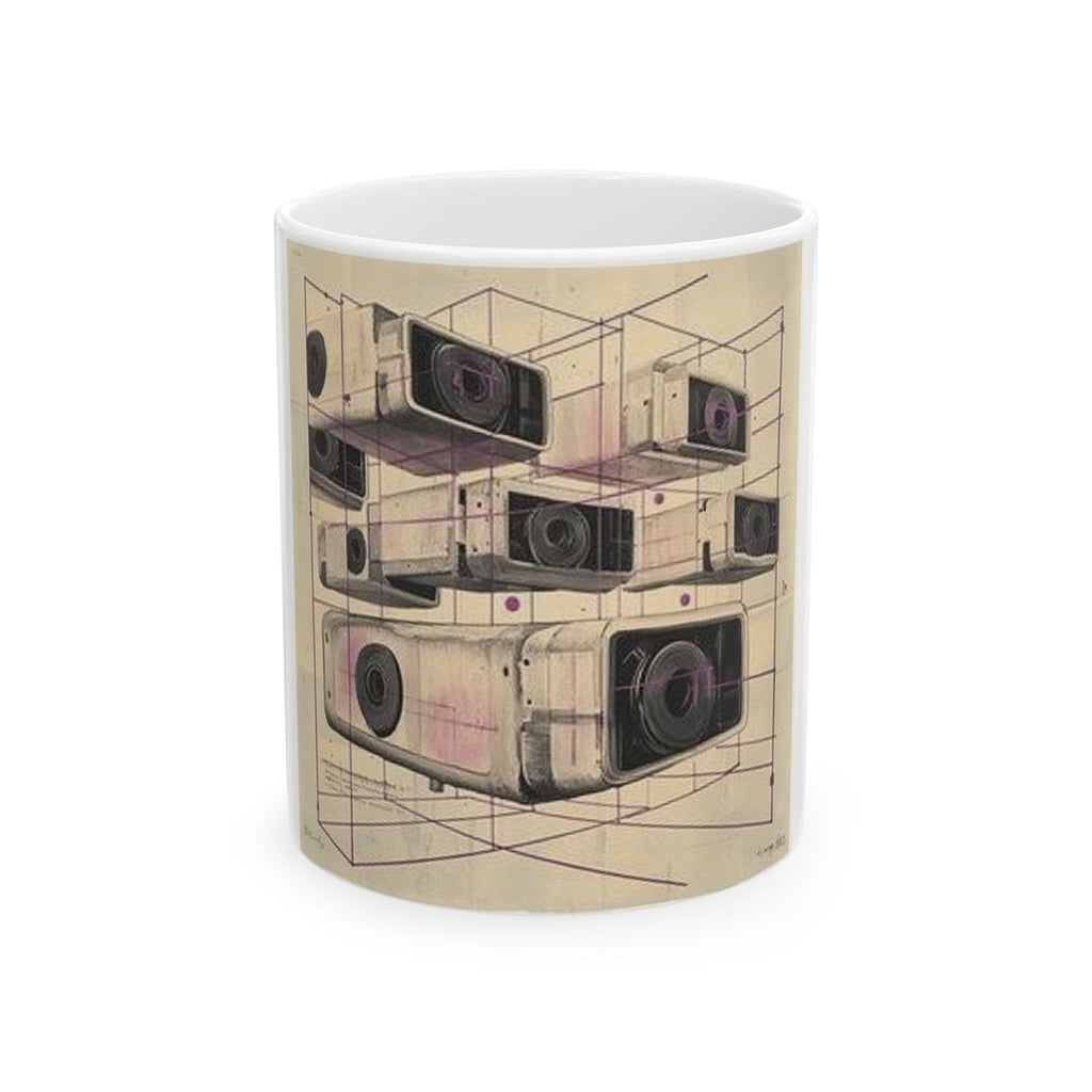 Cassette Grid Architecture Mug - Histotech Laboratory Art Design