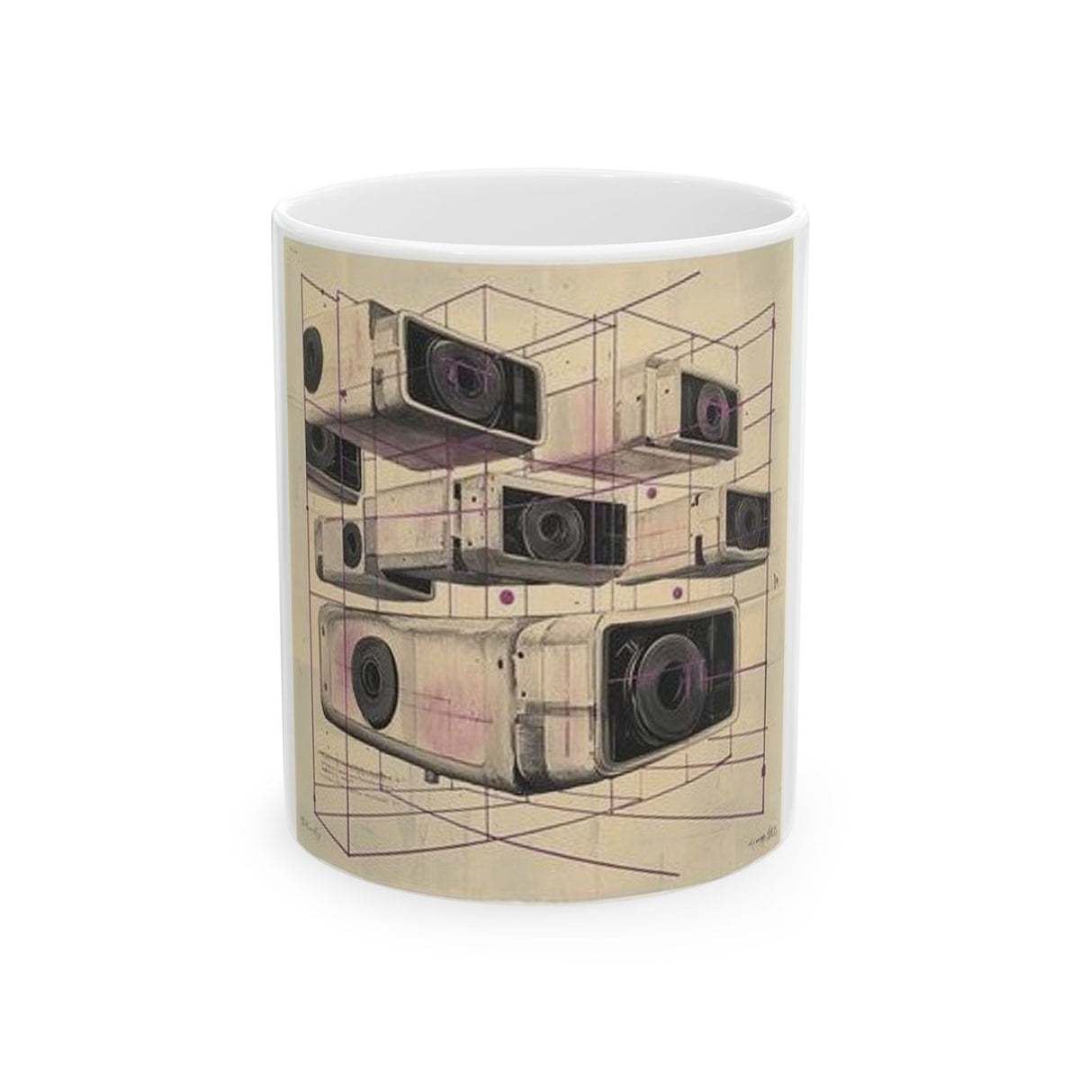 Cassette Grid Architecture Mug - Histotech Laboratory Art Design