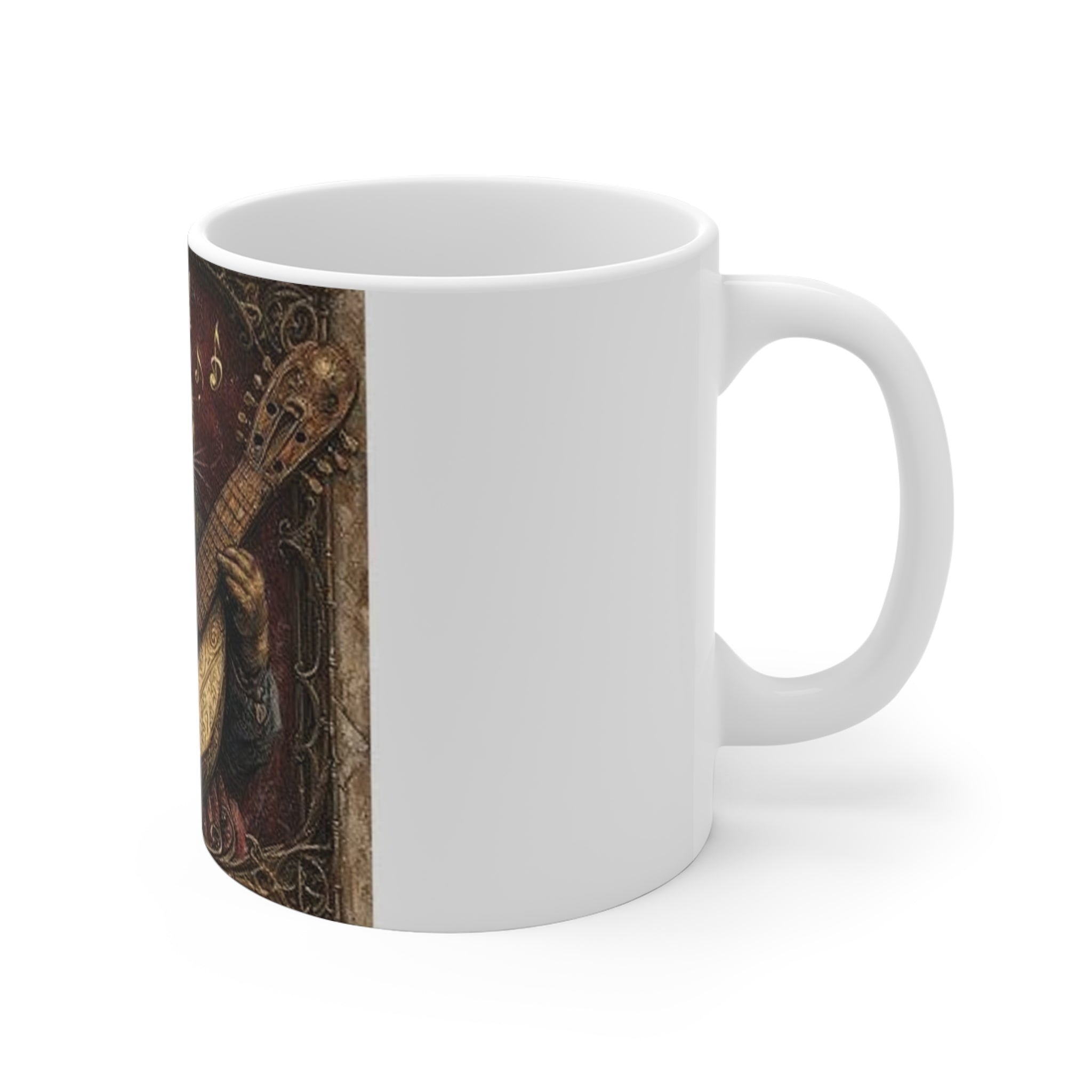 Medieval Manuscript Cat Lute Mug — Castle Culture by Canvas & Click (view 5)